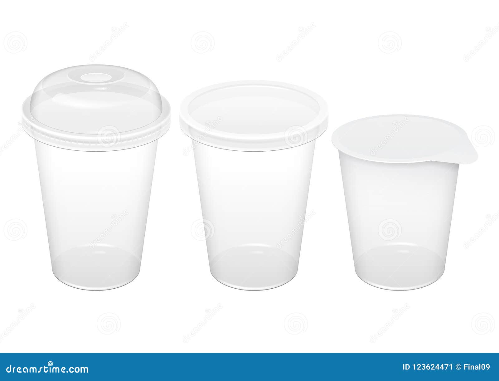 Download Realistic Transparent Disposable Plastic Cup Stock Vector Illustration Of Cover Isolated 123624471
