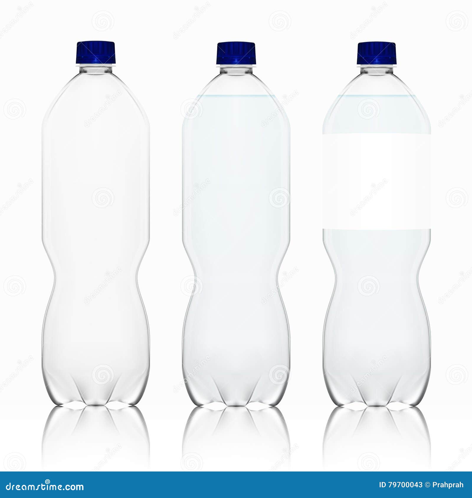 Realistic Transparent Empty Clean Plastic Bottle with Label Within Bubble Bottle Label Template