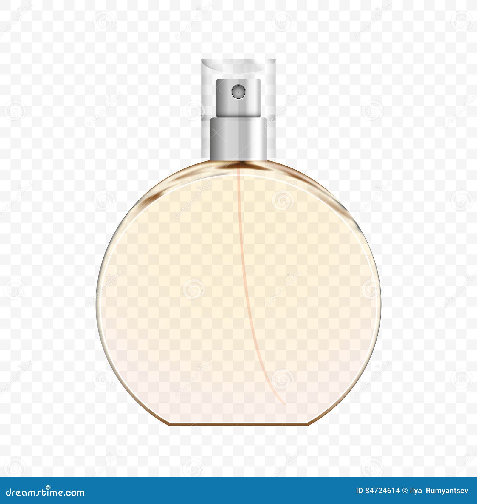 Realistic Transparent Perfume Bottle, Vector Illustration Stock Vector ...