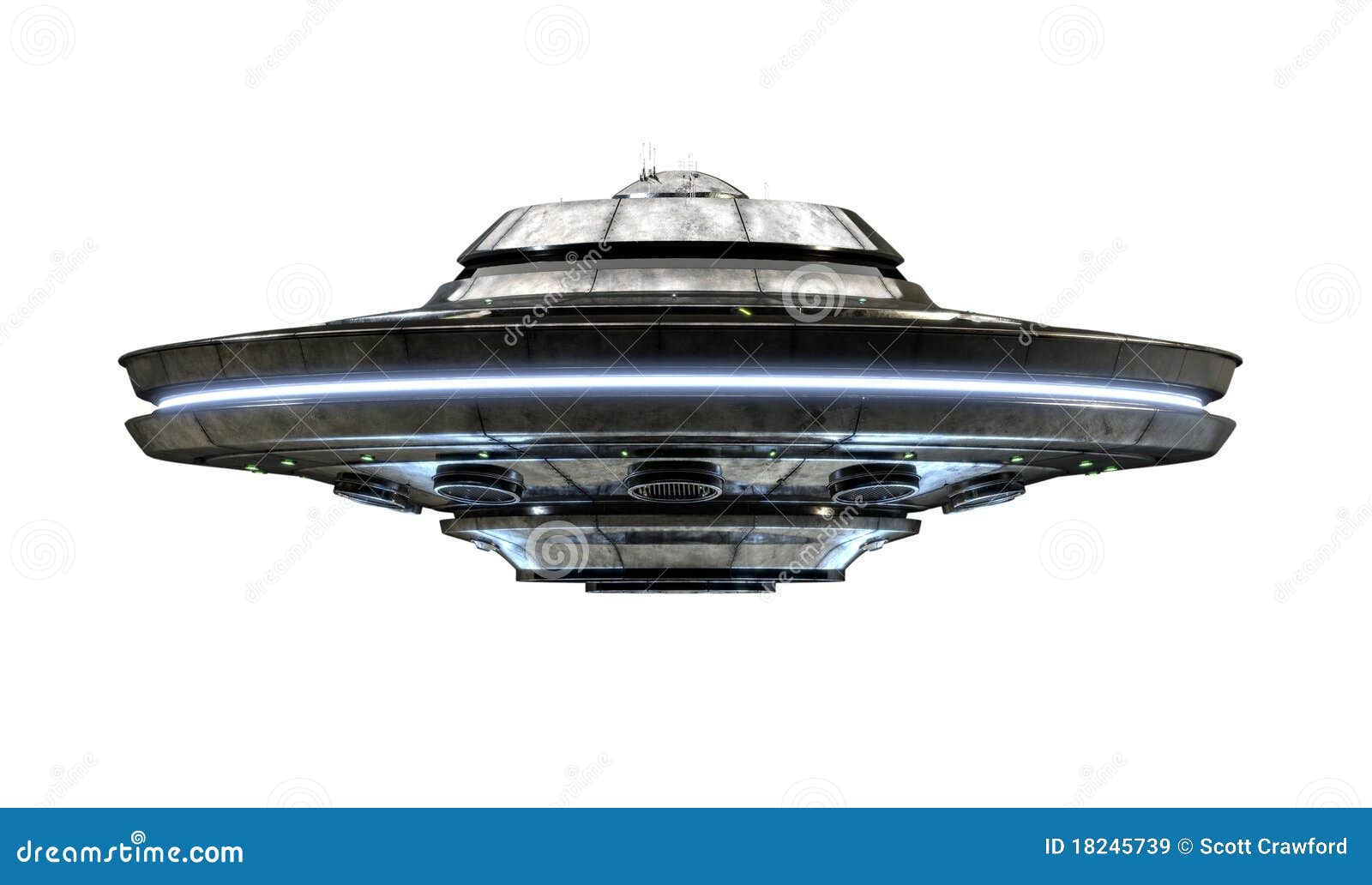 Realistic UFO stock illustration. Illustration of vessel - 18245739