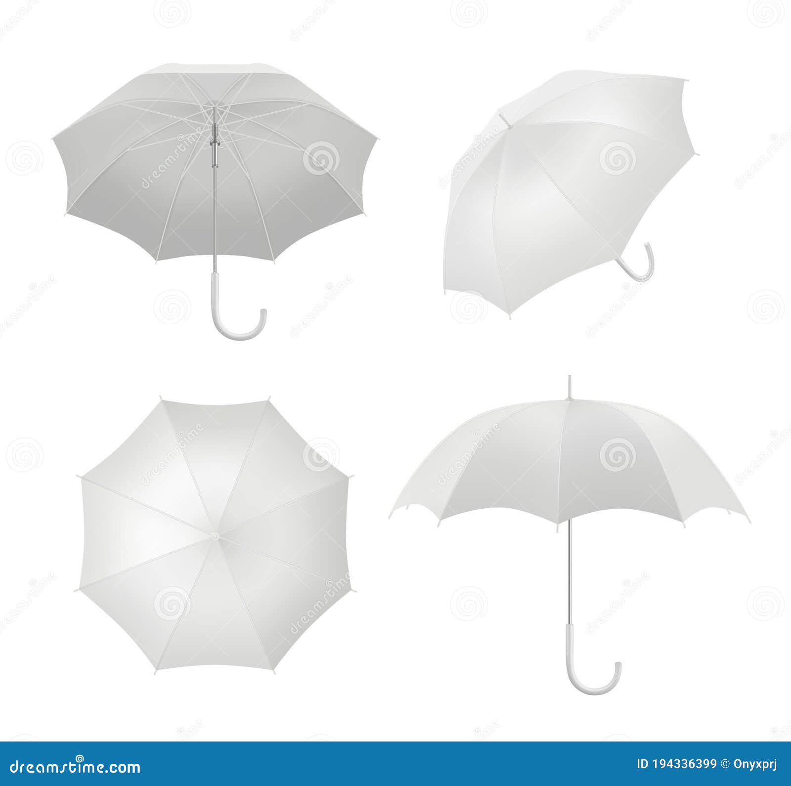 Realistic Umbrellas. Rain Protection Symbol Umbrella in Various For Blank Umbrella Template