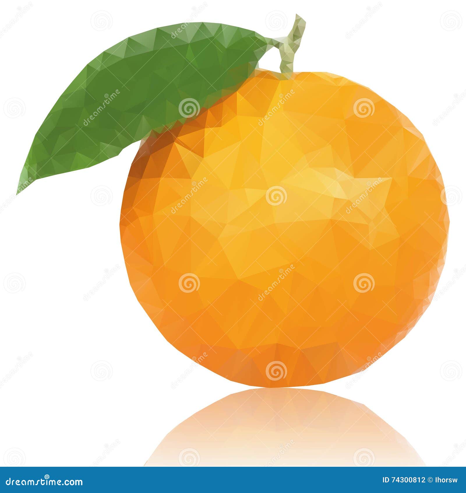 realistic unusual polygonal red orange fruit. modern ve stock