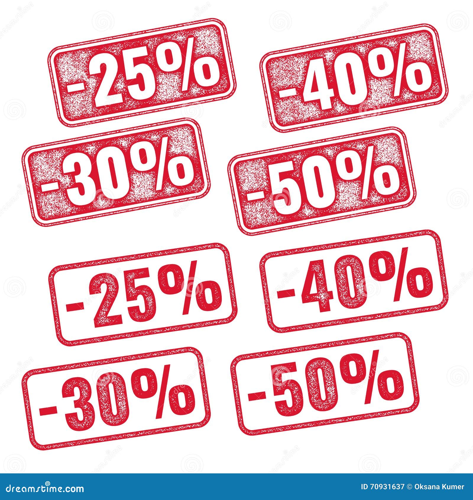 Realistic Veactor Stump with Discount 25 30 40 50 Stock Vector