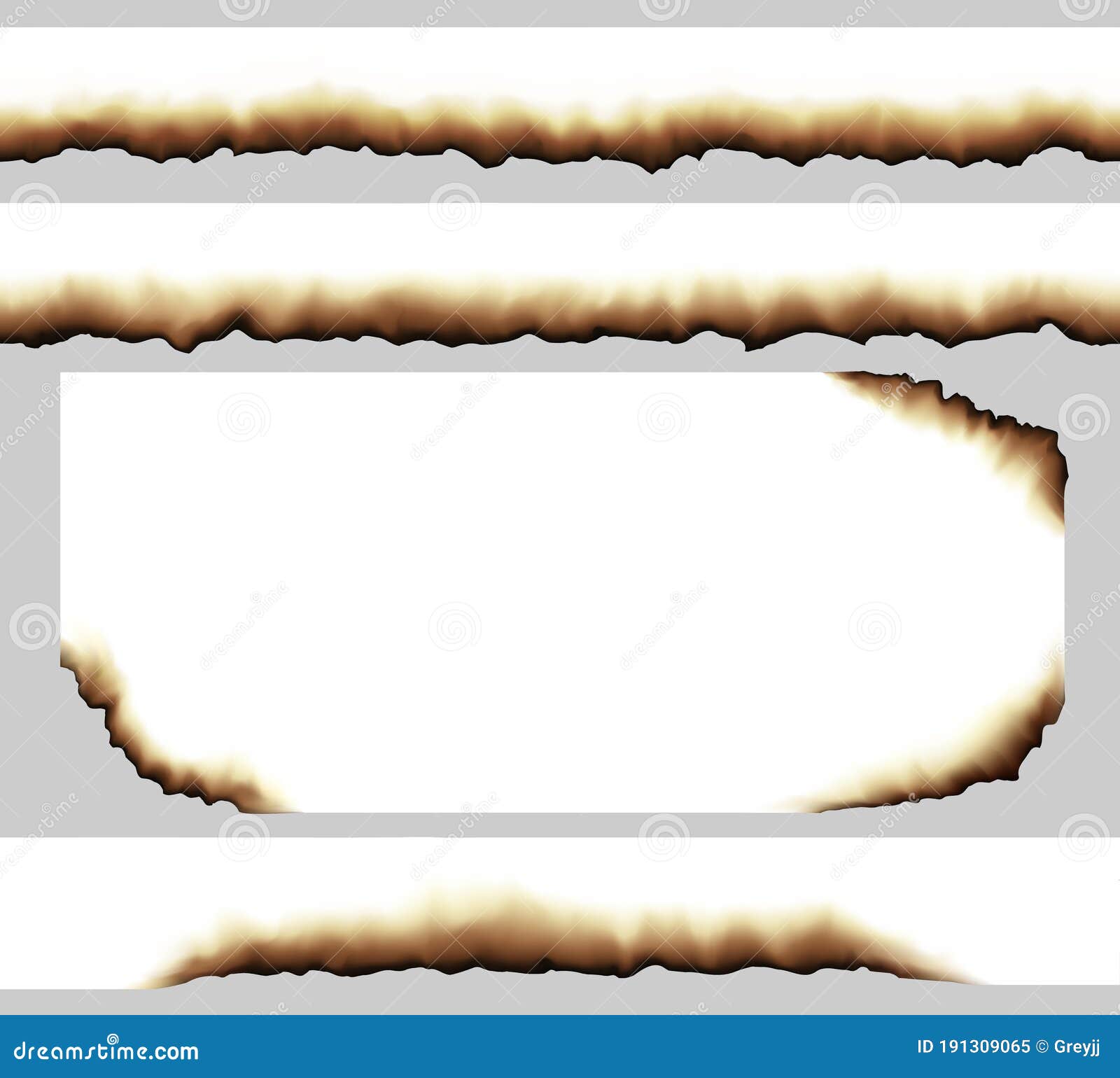 Realistic Vector Burned Paper Edges And Corners Stock Vector Illustration Of Edge Burned 