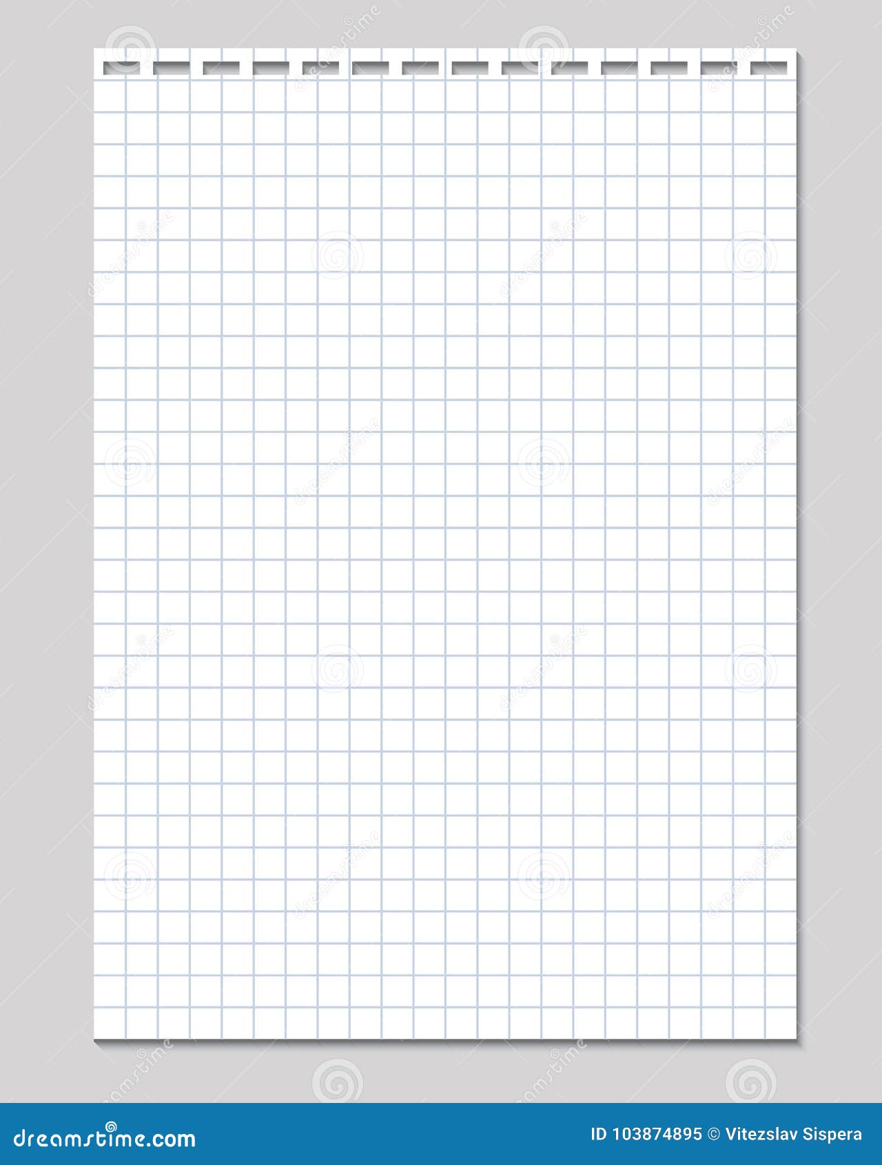 Realistic Vector Illustration of Blank Sheet of Square Paper Fro