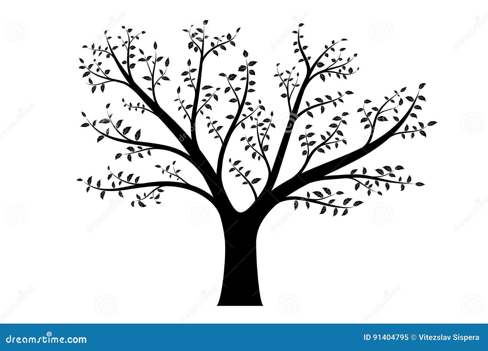 realistic   of tree with branches and leaves, 