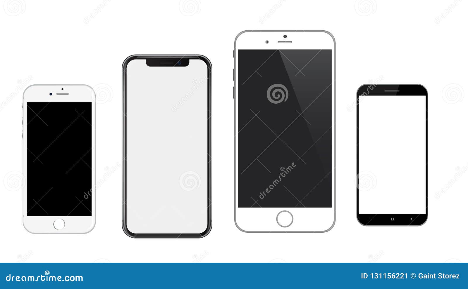 realistic  mobile phones mockup iphone & android