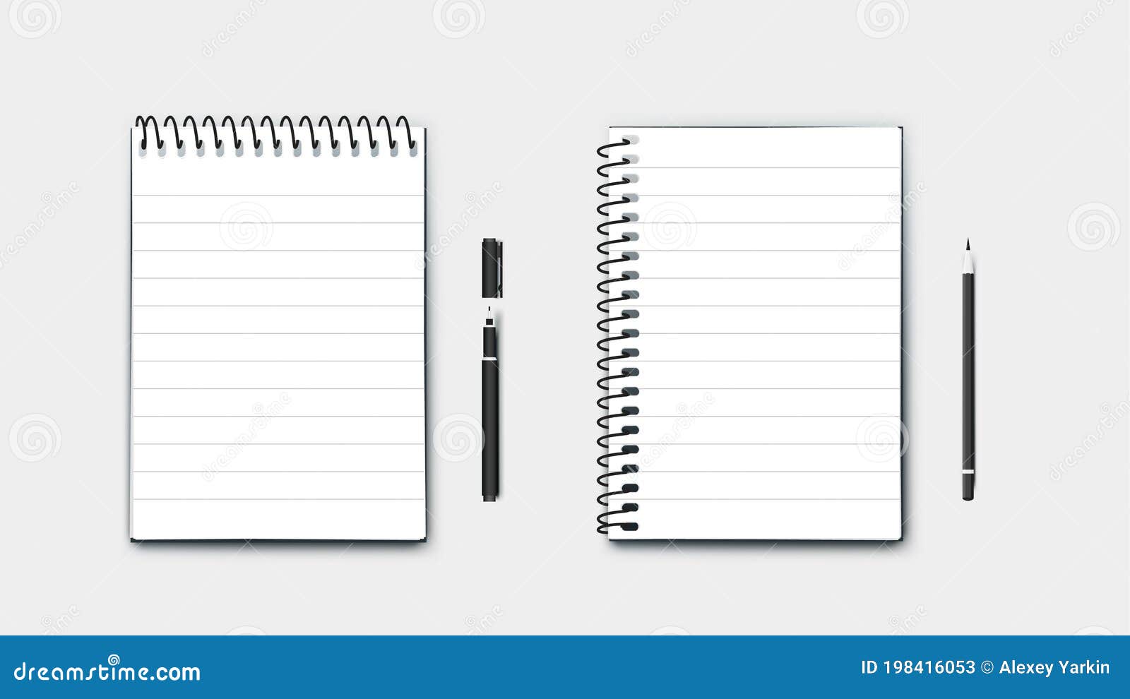 Blank realistic notebook size a4 isolated on white