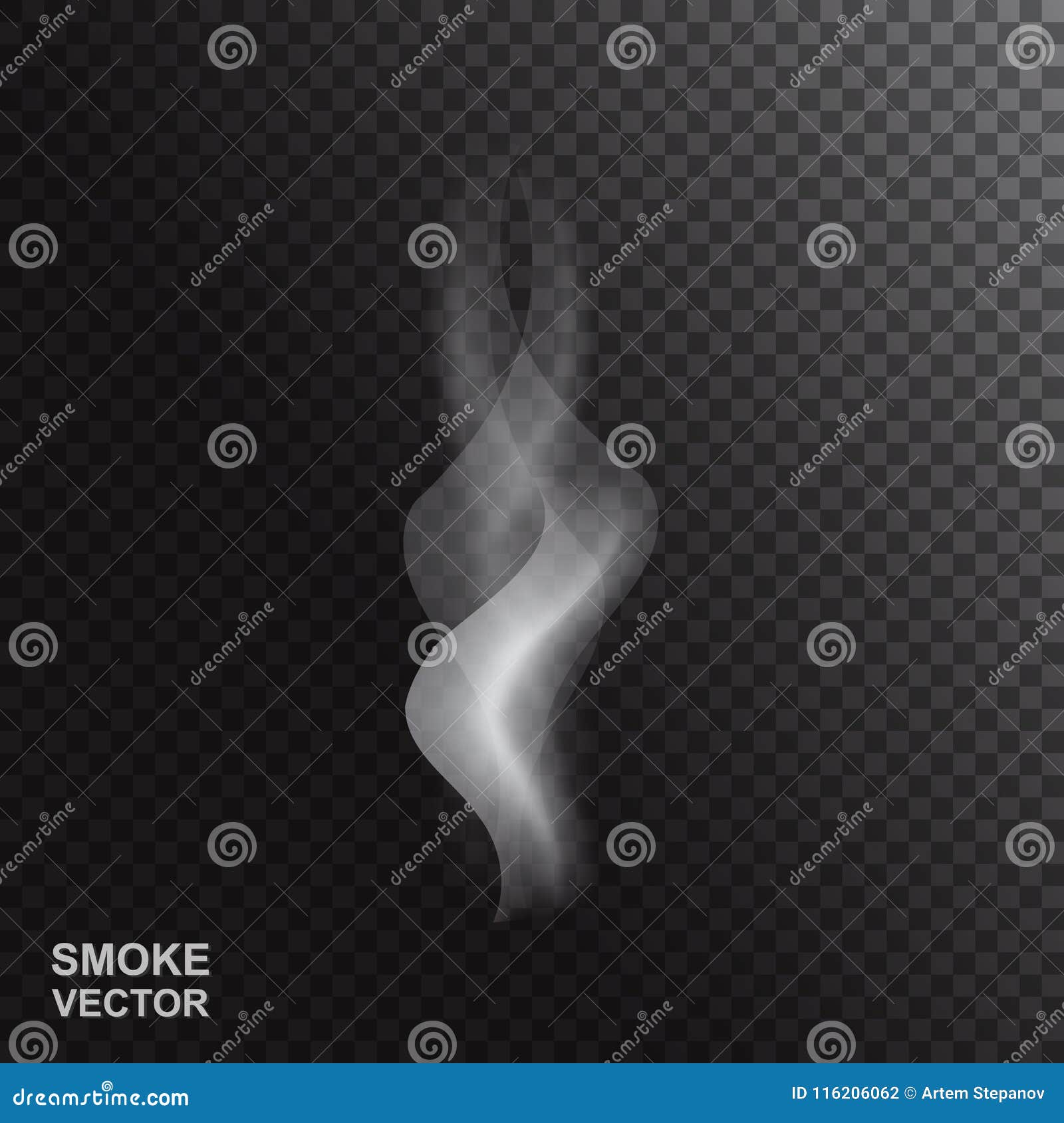 White transparent steam on dark background Vector Image