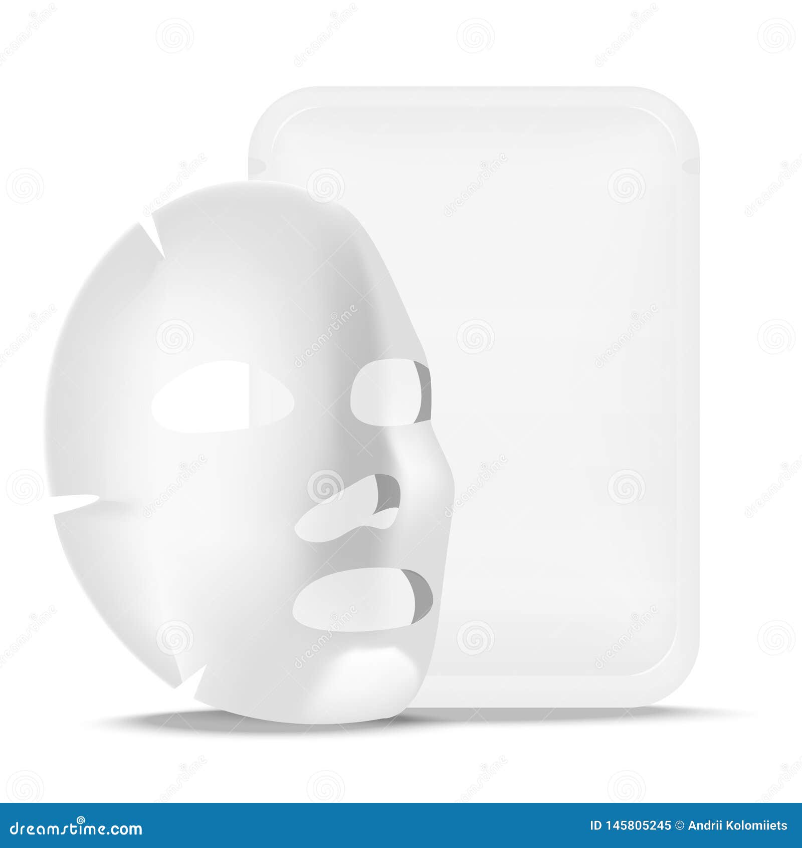 Download Realistic Vector White Sheet Facial Cosmetic Mask ...