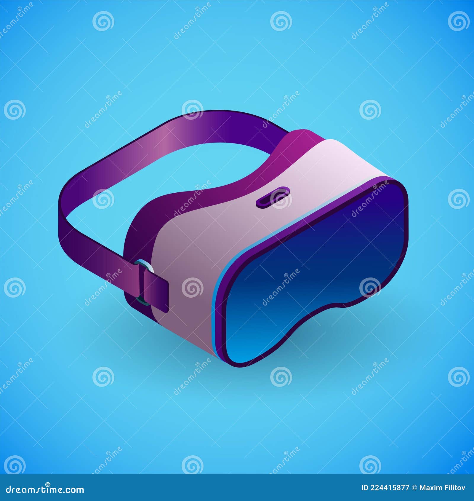Realistic Virtual Reality Glasses in Isometry. Vector Isometric Illustration of Electronic