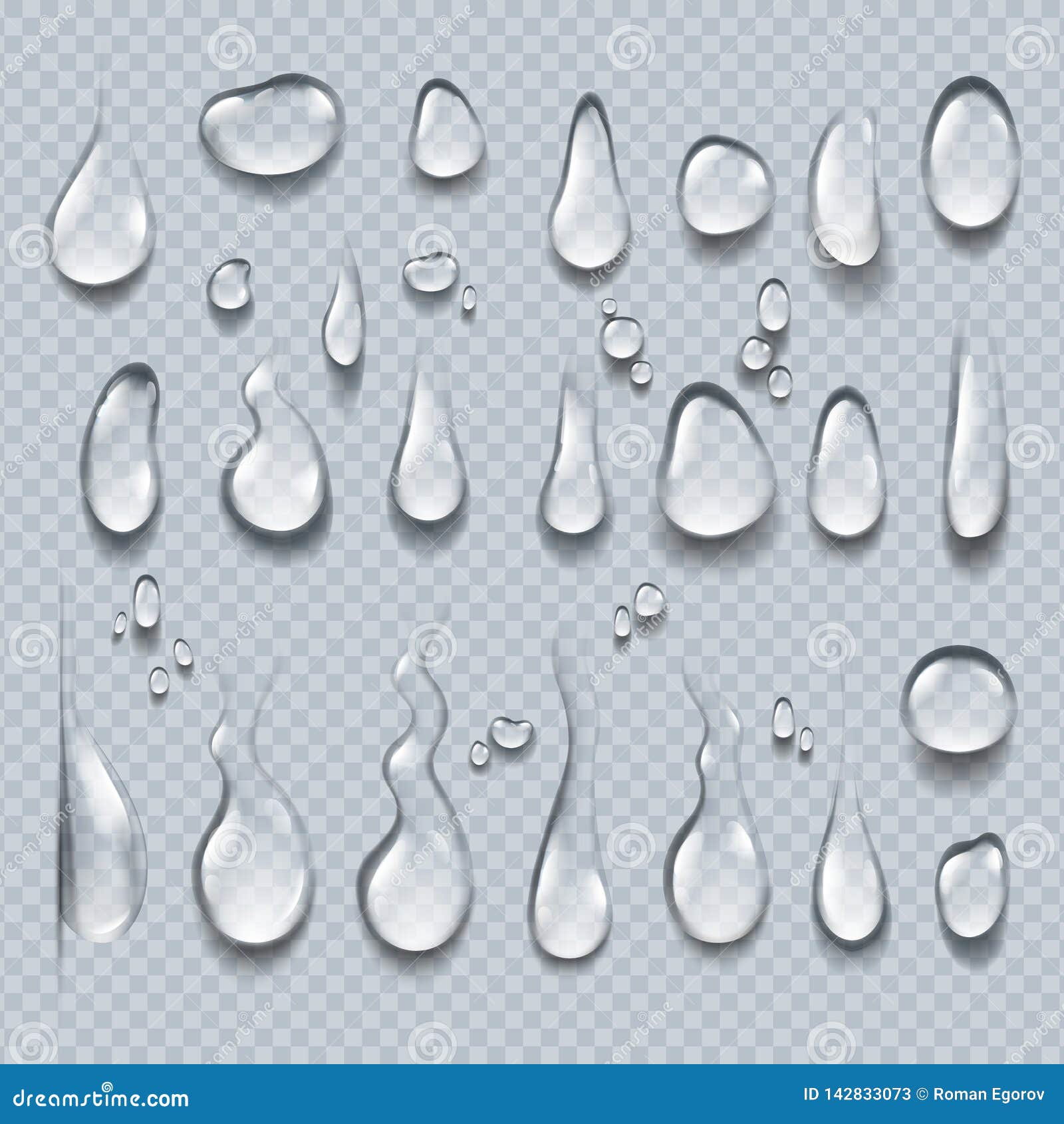 realistic water drops. 3d transparent condensation droplets, bubble collection on clear surface. rain drops 