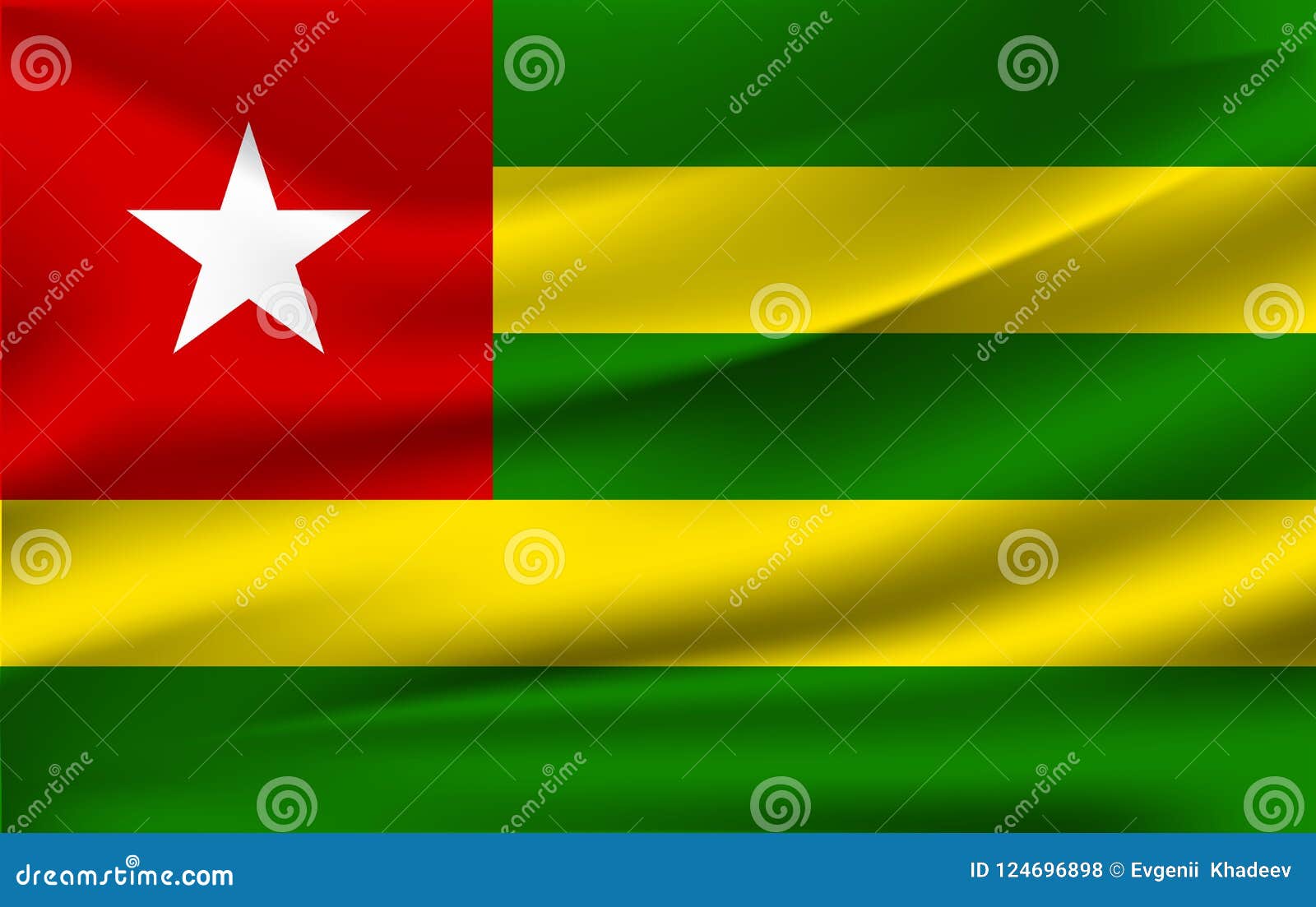 Download Flag Of Togo. Realistic Waving Flag Of Togolese Republic ...