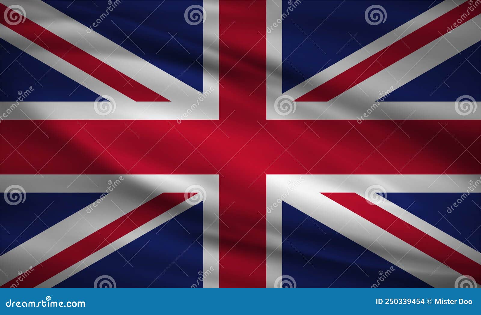 Realistic Wavy Flag of England Background Vector. England Wavy Flag