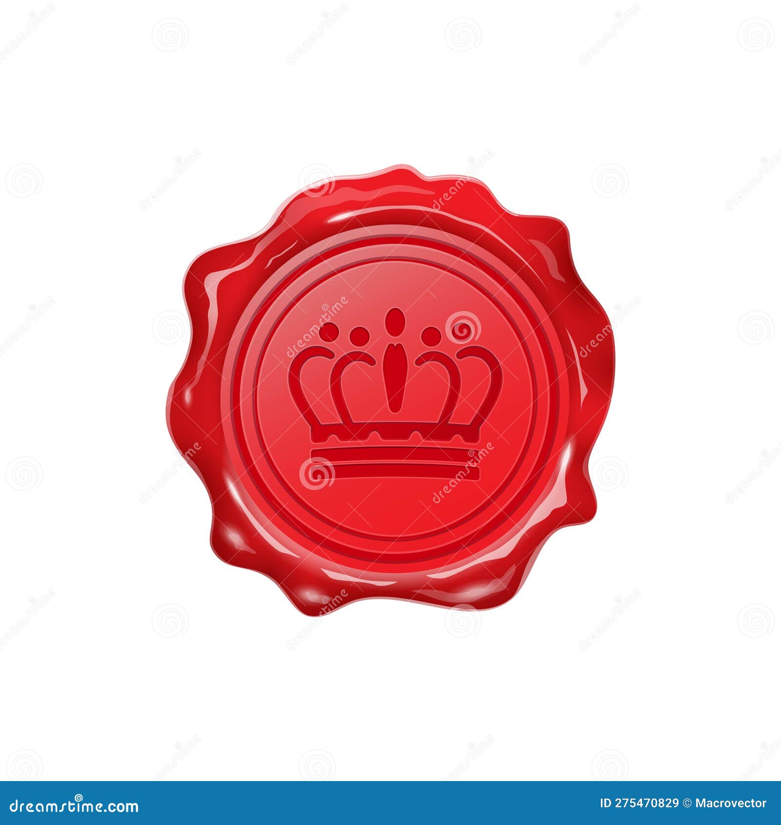 Realistic stamp wax seal rubber vintage red Vector Image