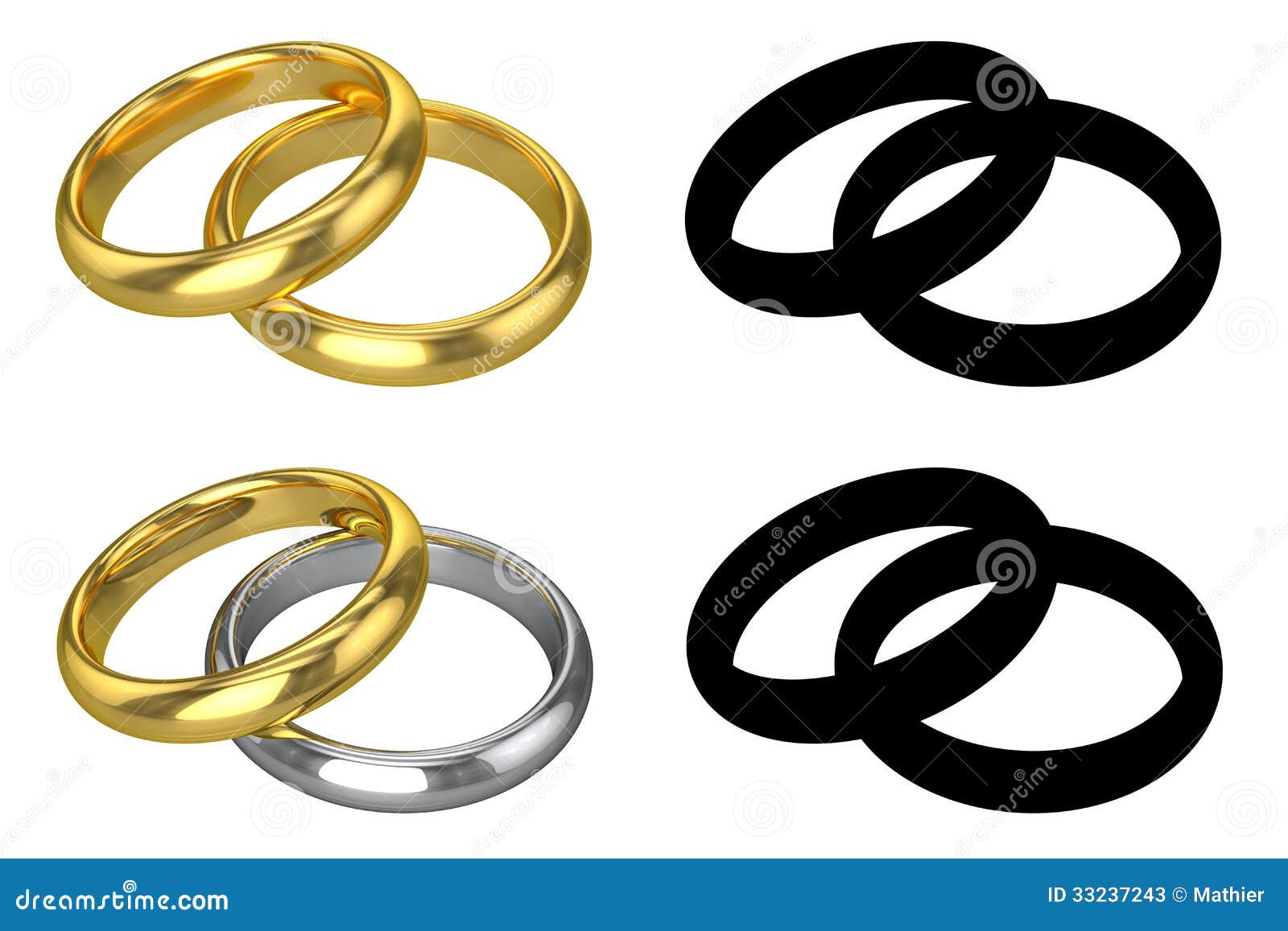 Realistic Wedding  Rings  ISOLATED Stock Photos Image 