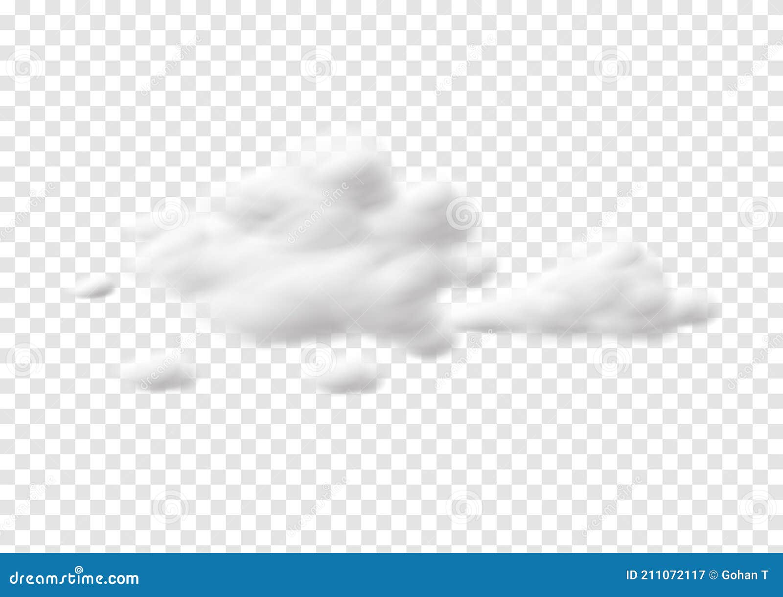 realistic white cloud s  on transparency background, cotton wool 31