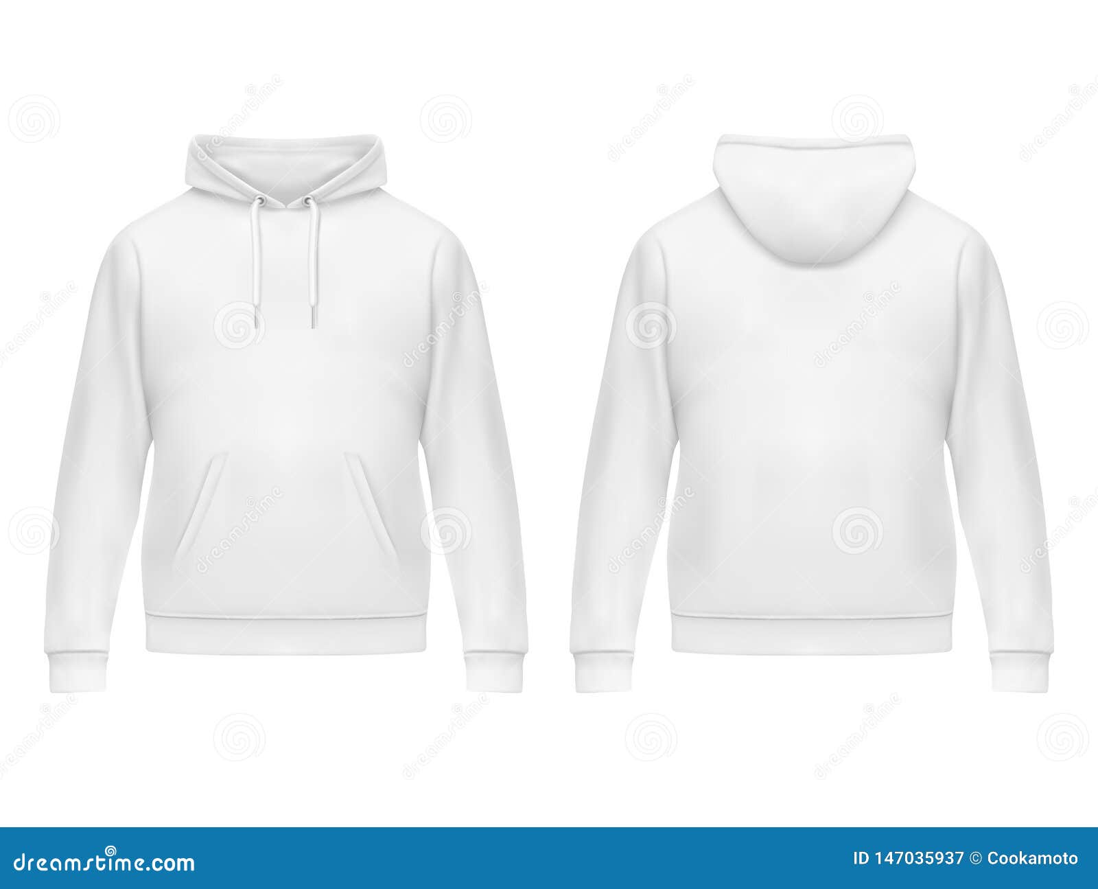 Download Realistic White Hoodie Or Hoody For Man,sweatshirt Stock Vector - Illustration of drawstring ...