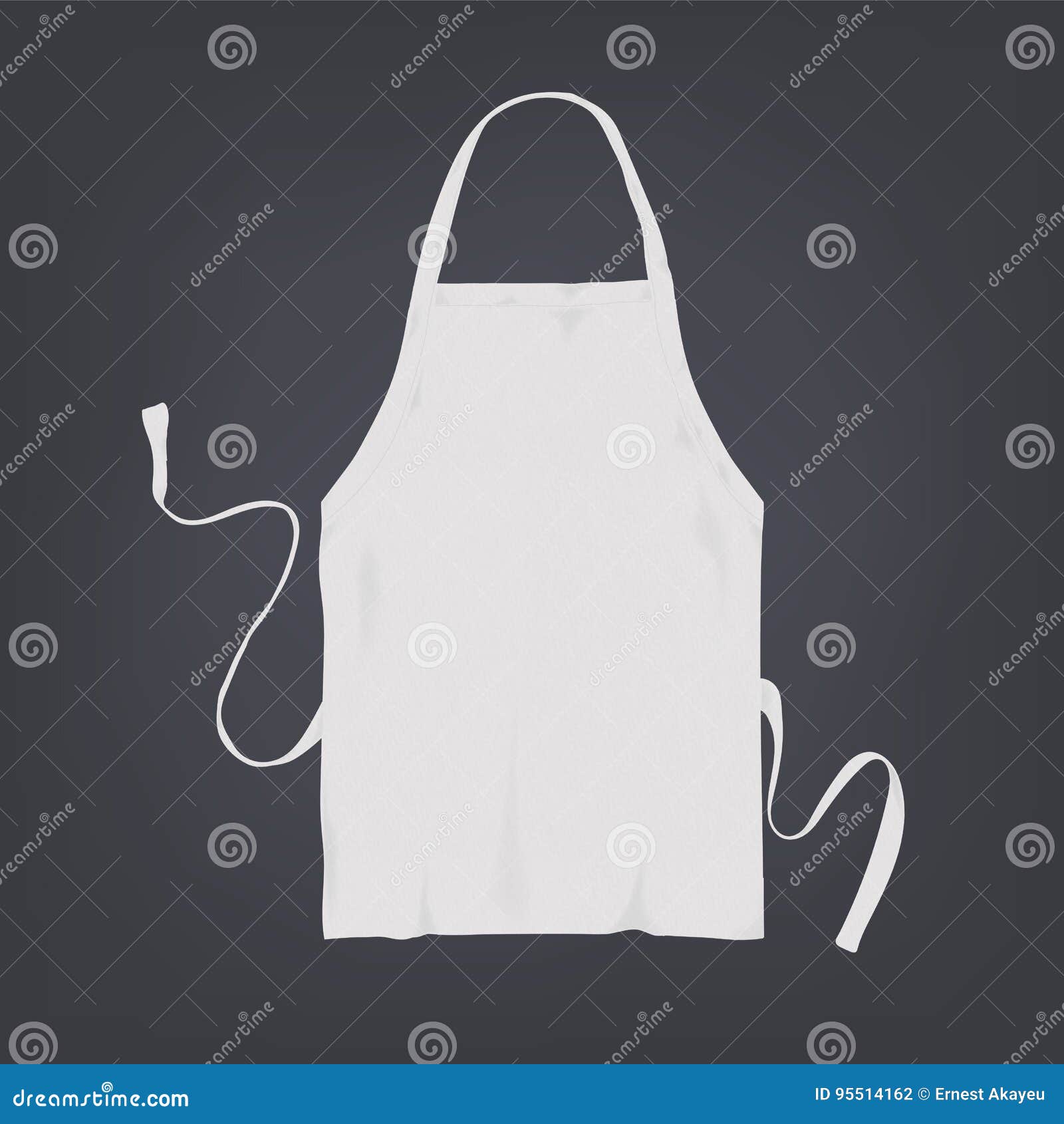 White Kitchen Apron realistic white kitchen apron. vector illustration on dark White Kitchen Apron realistic white kitchen apron. vector illustration on dark