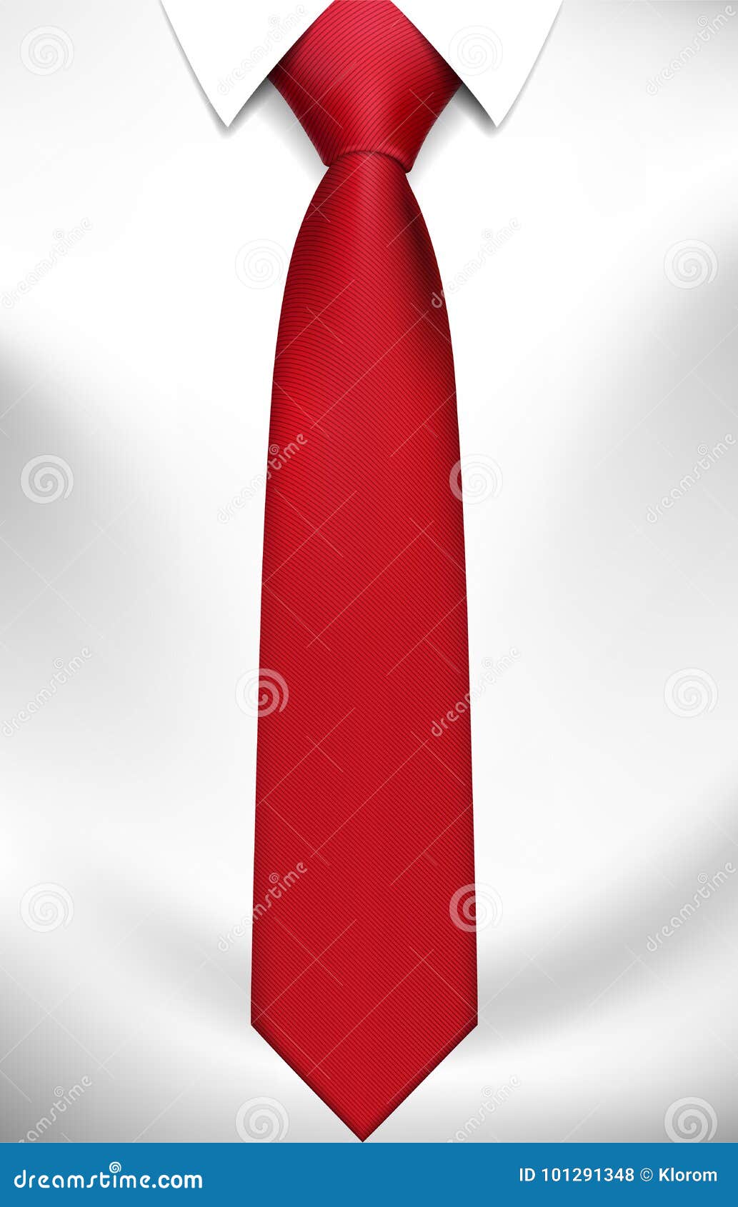 Realistic White Shirt with a Red Tie Stock Vector - Illustration of front,  realistic: 101291348