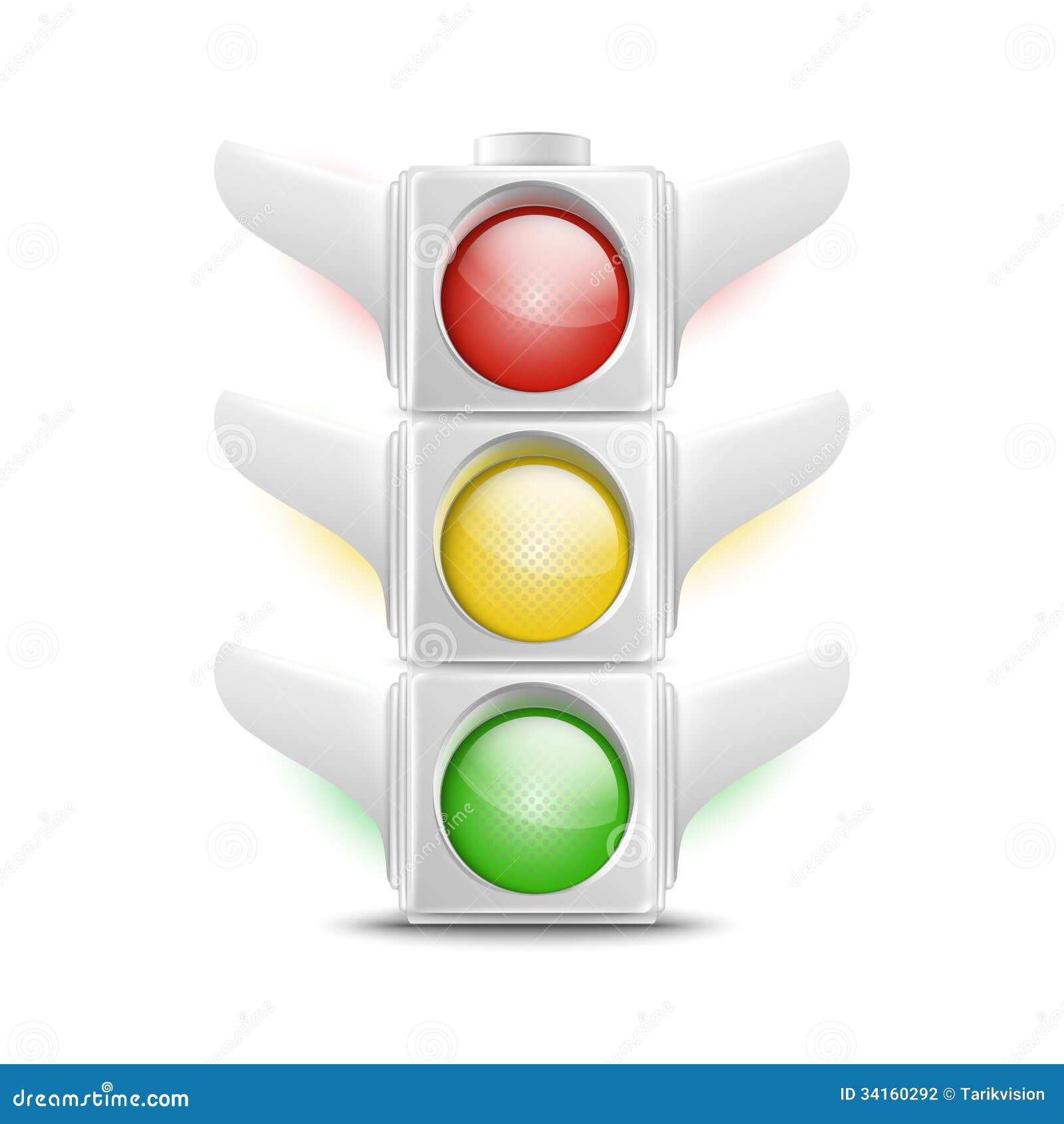 Realistic White Traffic Lights Icon Stock Vector Illustration of