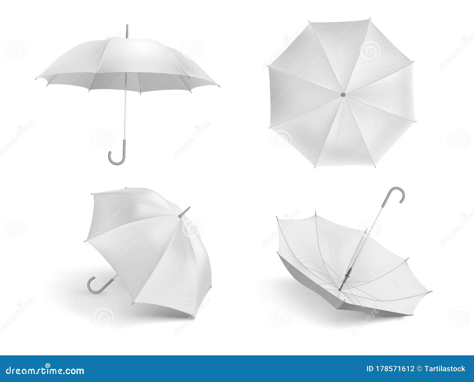 Download Realistic White Umbrella Mockup. Blank Open Fabric Parasol ...