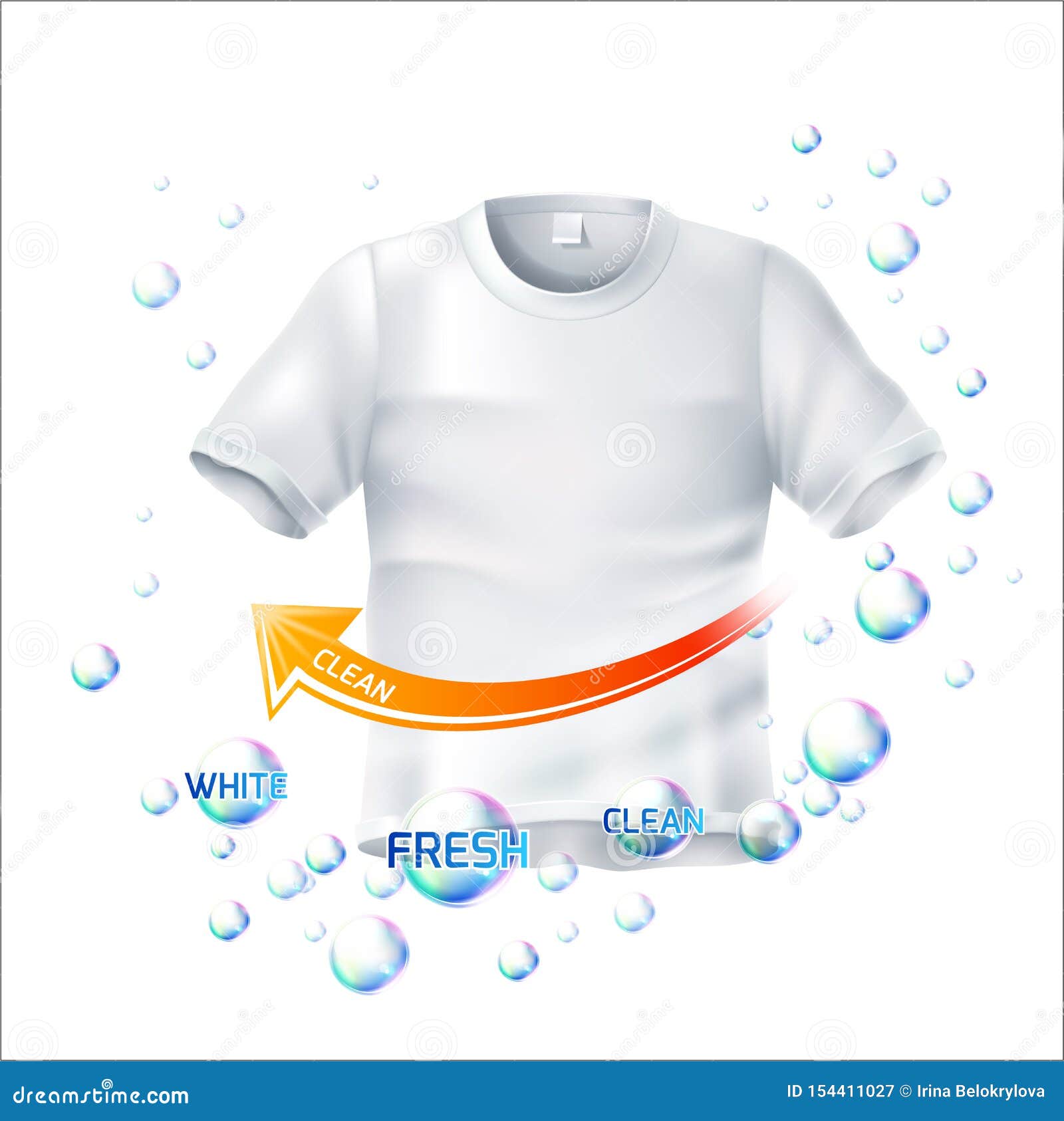 Download Vector Realistic Wrinkled T Shirt White Mockup Stock ...