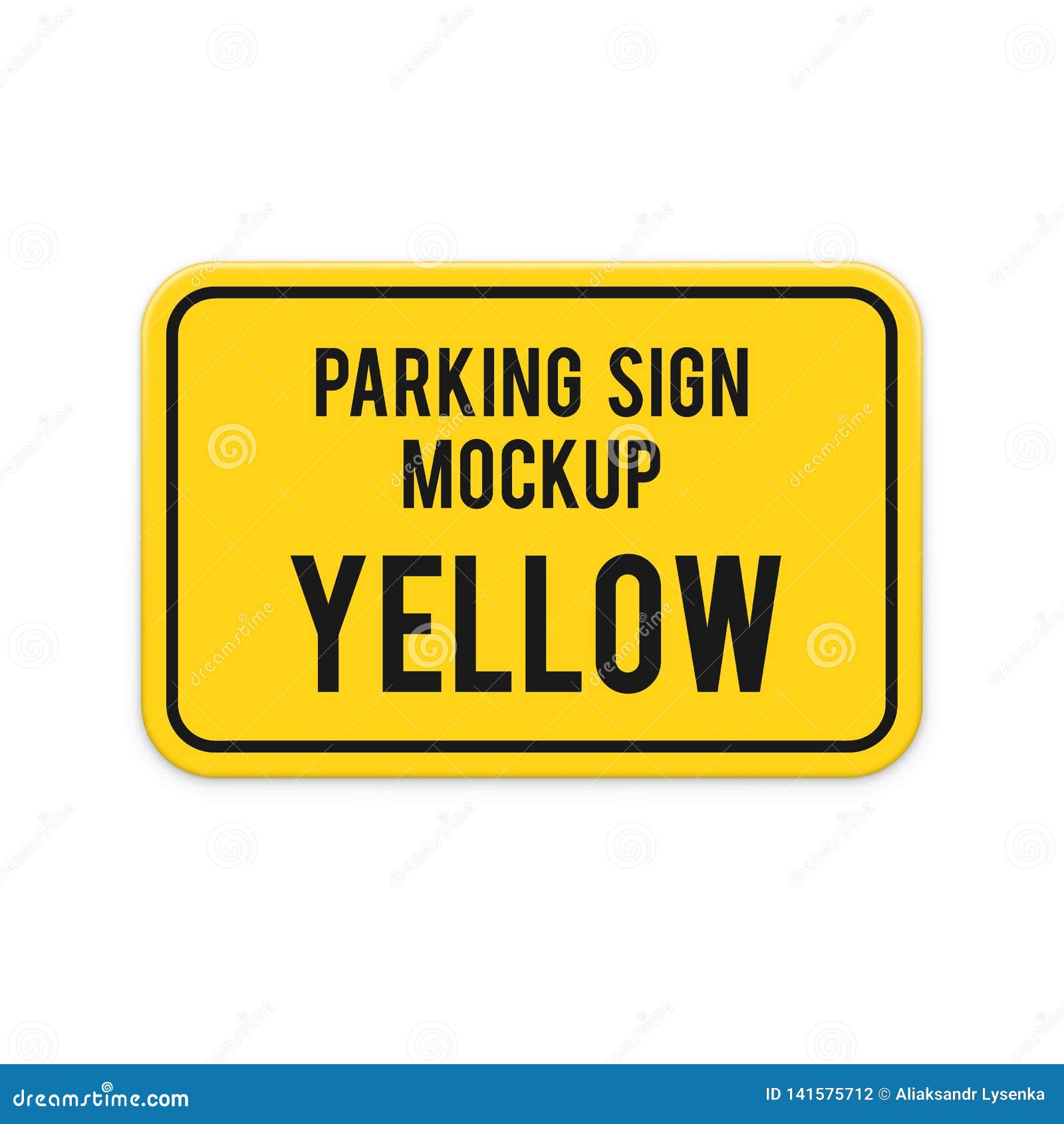Download Realistic Yellow Horizontal Attention Parking Sign Mockup Stock Vector Illustration Of Metal Message 141575712