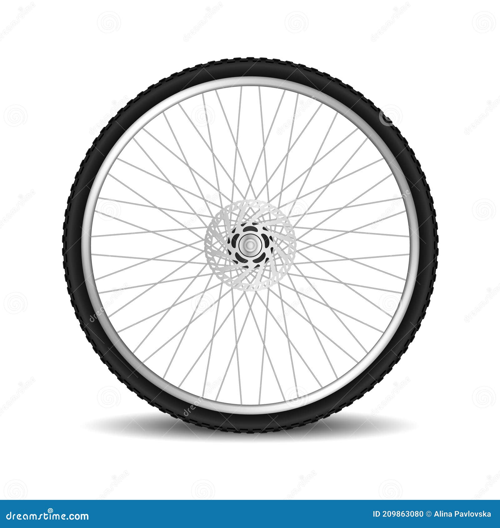 Realistisch Wiel Van Fietsbanden Op Witte Achtergrond. Mountainbike Vector Illustratie - Illustration of realistisch, apparatuur: 209863080