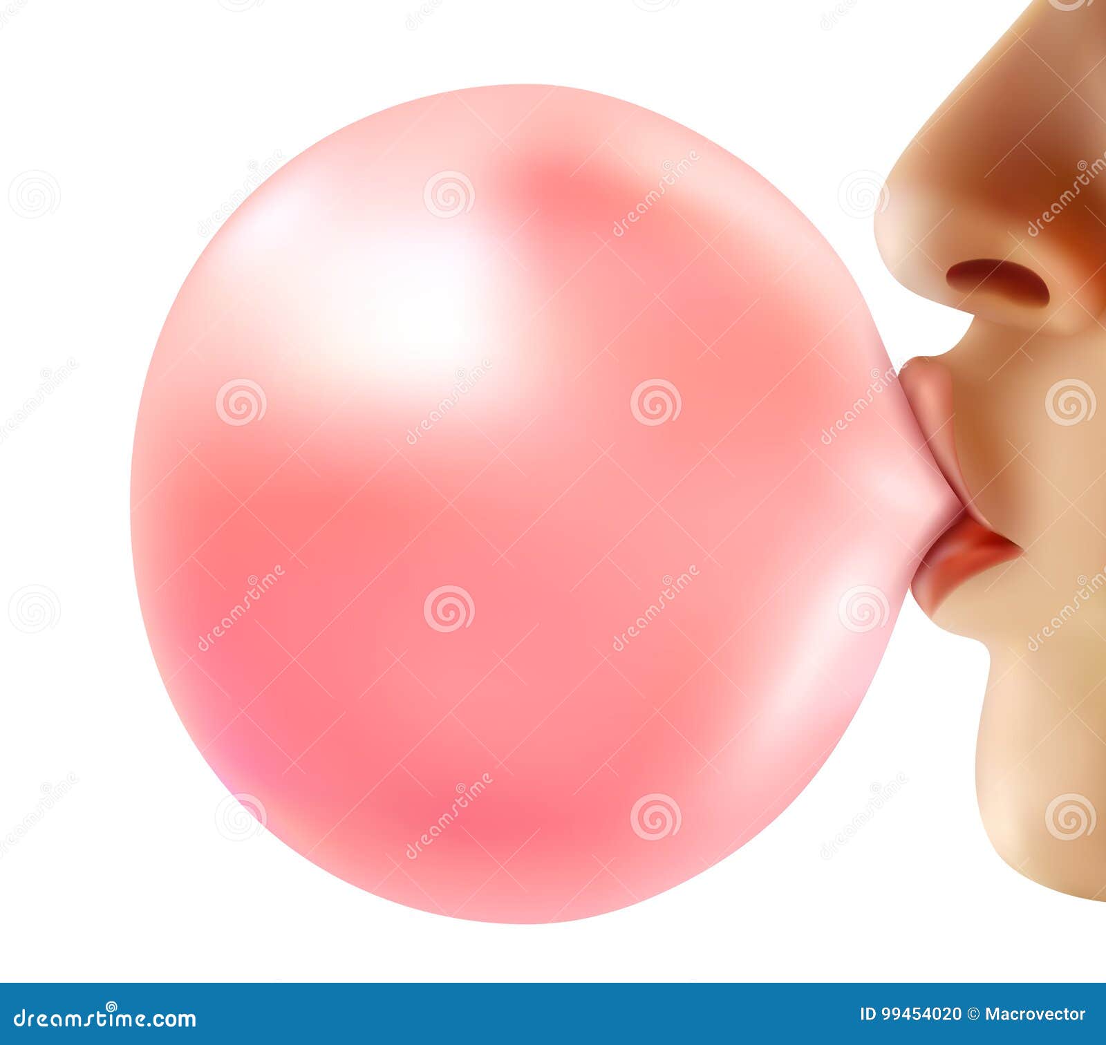 Realistische Blase Von Kaugummi Vektor Abbildung - Illustration Von  Aufgeblasen, Dekorativ: 99454020