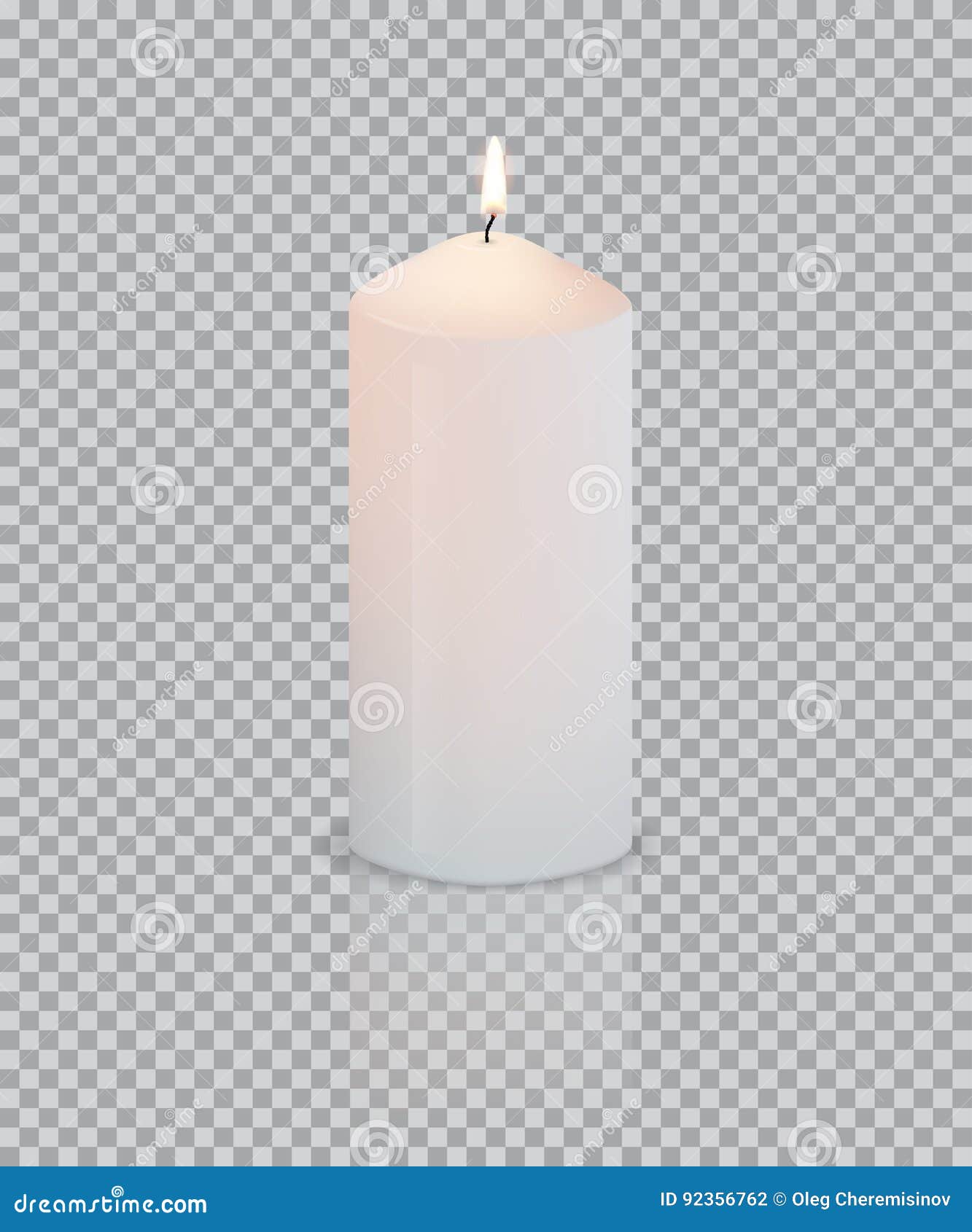 Realistische Weiße Kerze Mit Feuer Auf Transparentem Hintergrund Vektor  Vektor Abbildung - Illustration von nachricht, leid: 92356762