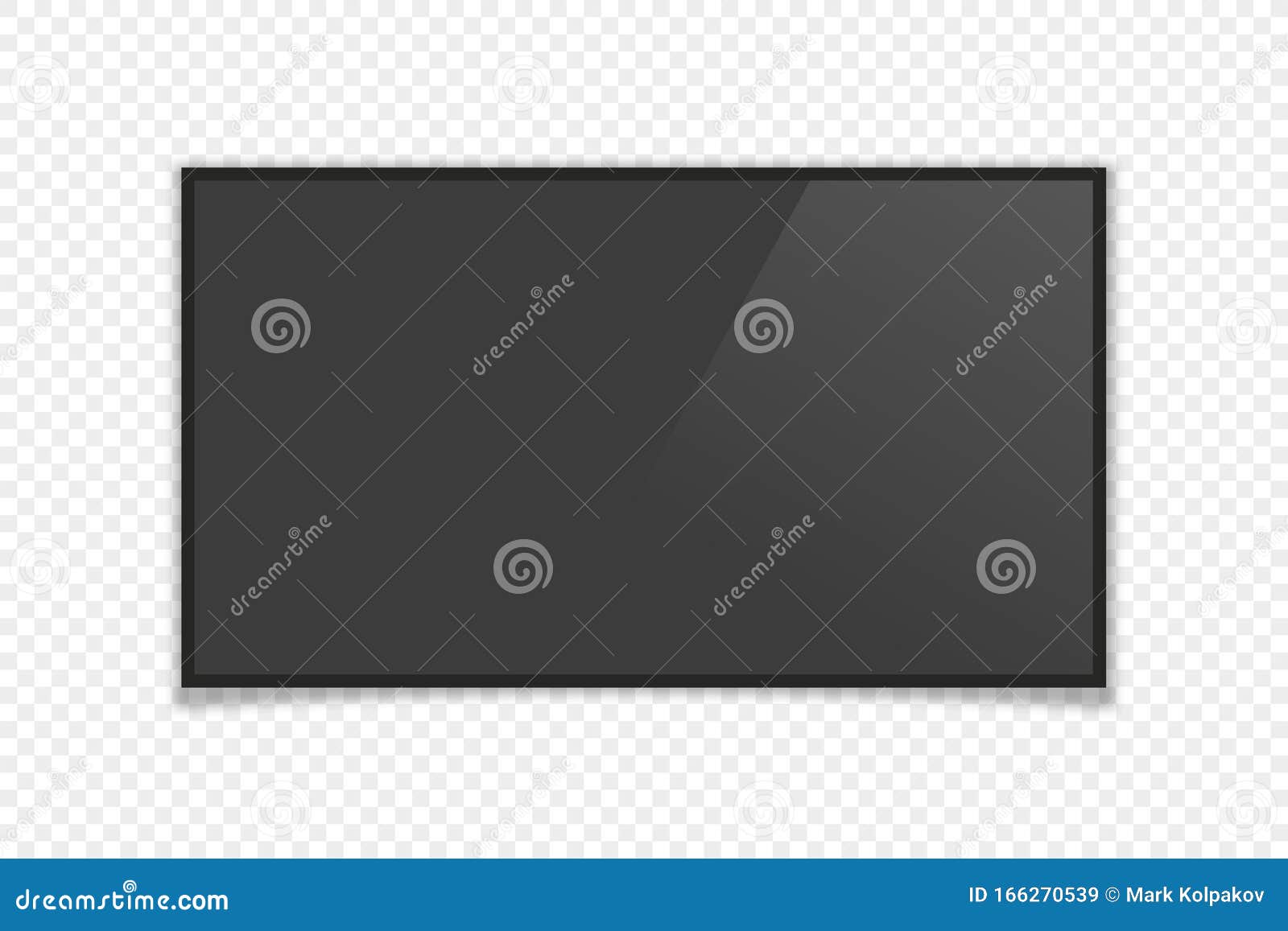 Realistischer Fernseher Mit Schatten, Transparentem Hintergrund Stock Abbildung Illustration
