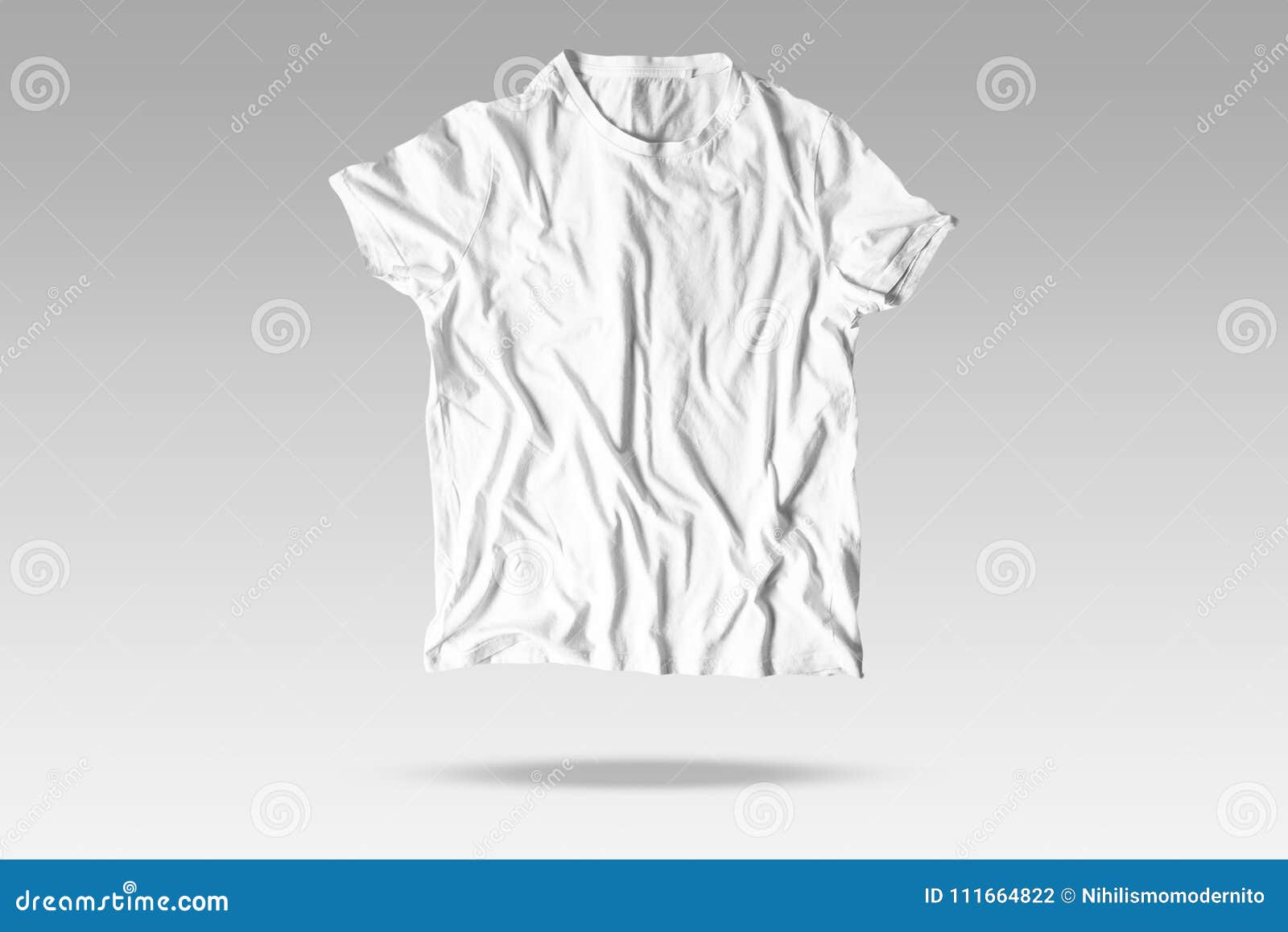 reallistic wrinkles white t-shirt mockup