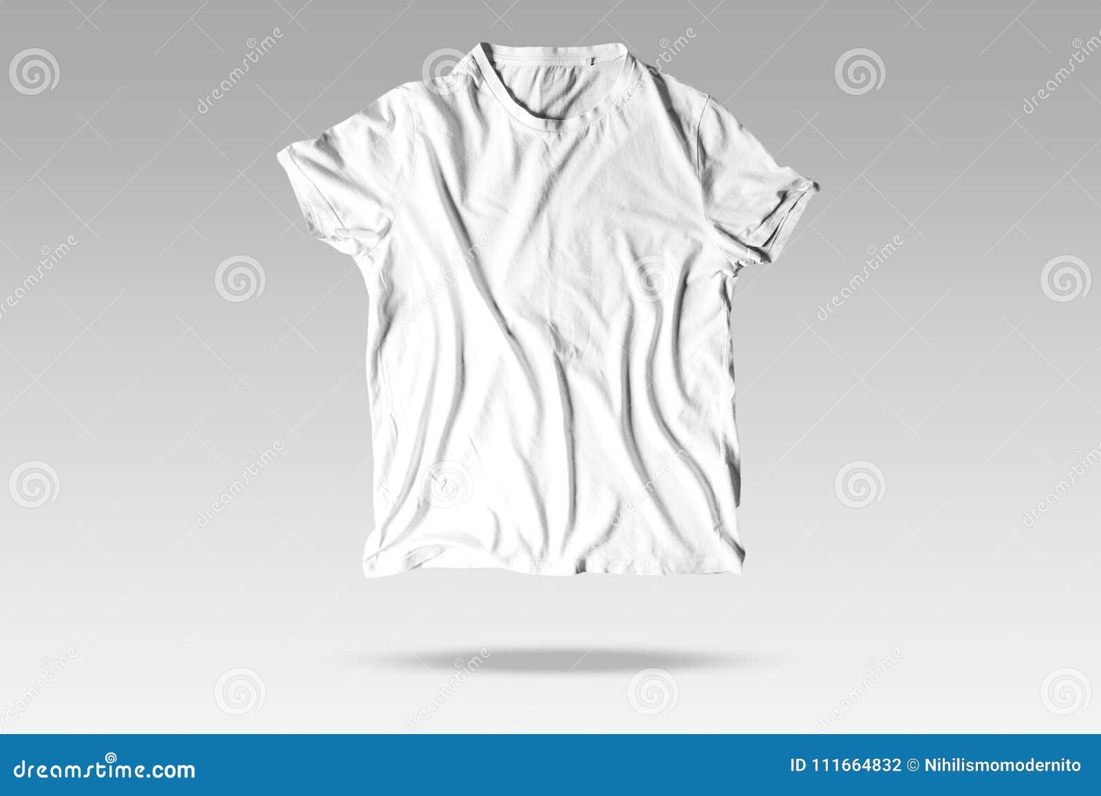 reallistic wrinkles white unisex t-shirt with elegant background mockup