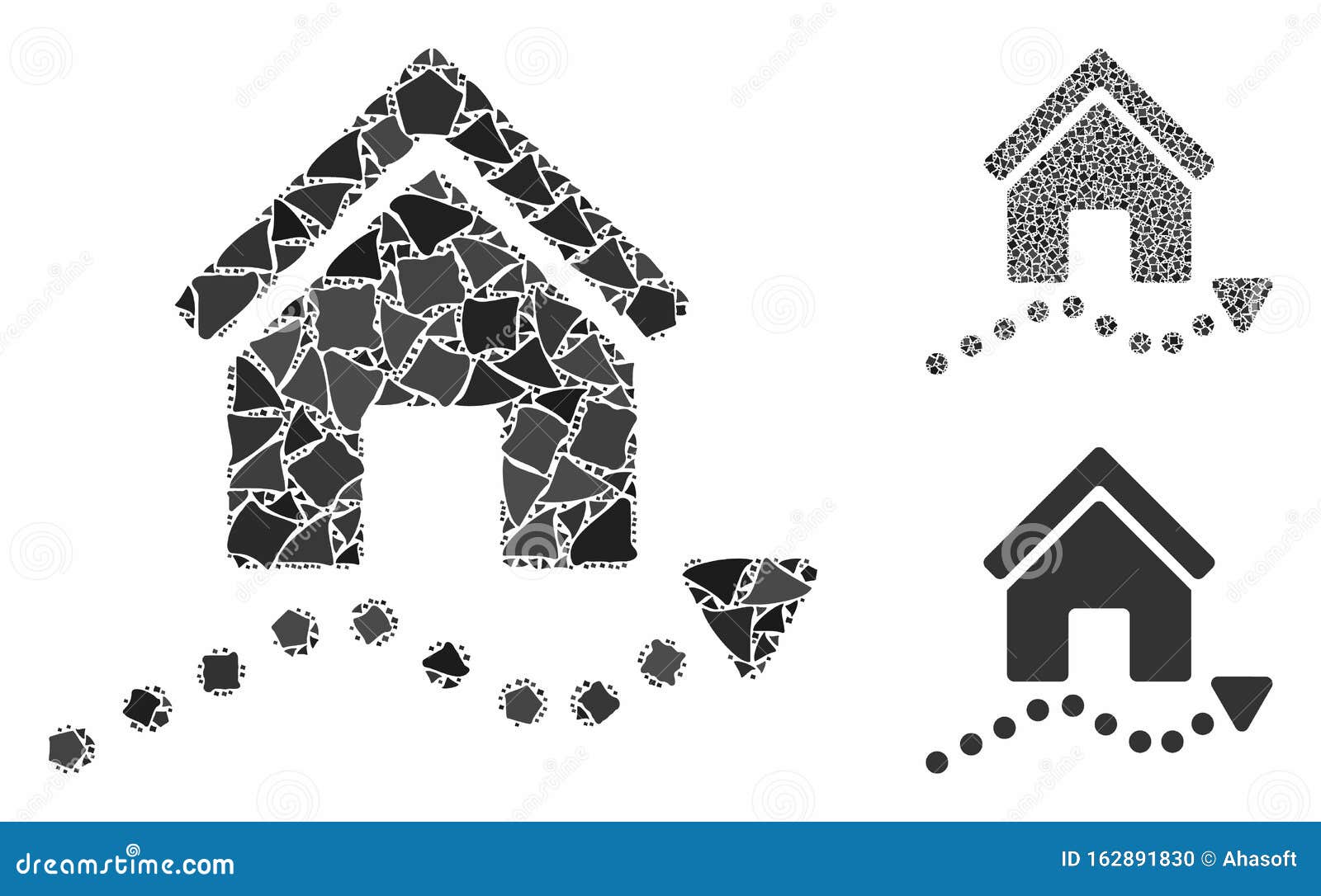 Realty Trend Composition Icon of Trembly Items Stock Illustration