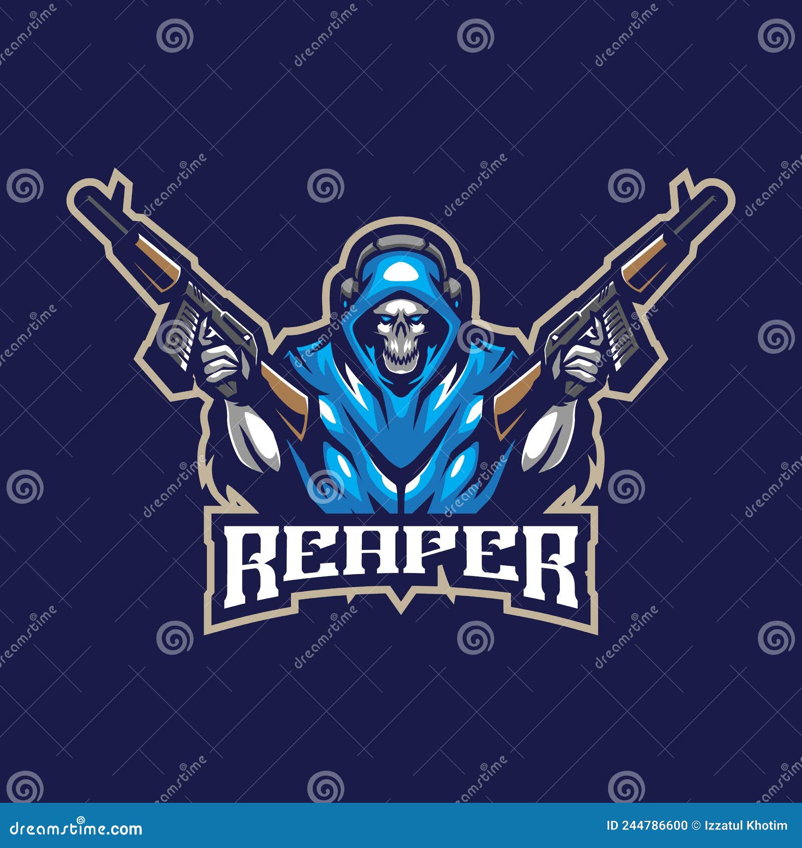 Reaper gaming logo Royalty Free Vector Image - VectorStock