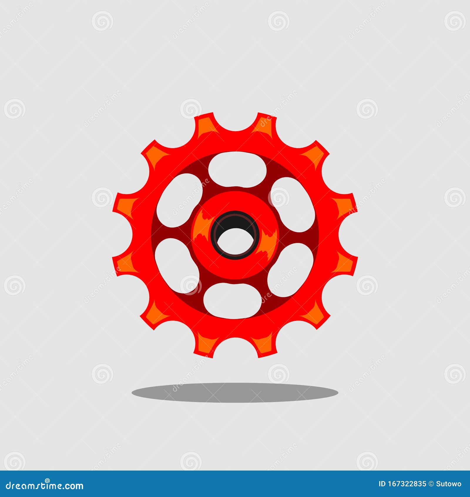 Rear Deraillur Pulley Gear Bike Component Bicycle Part Stock Vector