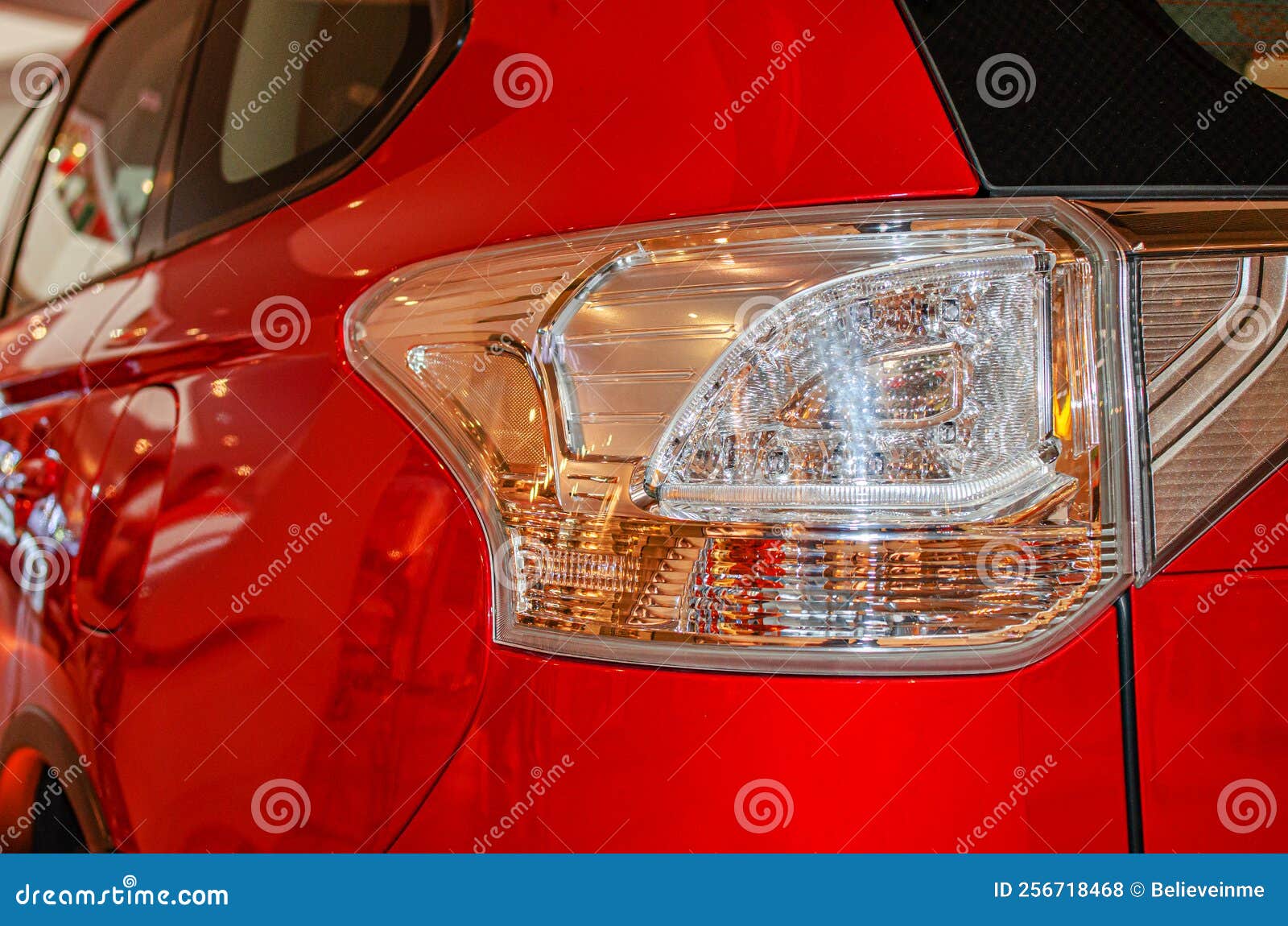 Rear light of a car. stock photo. Image of closeup, speed 256718468