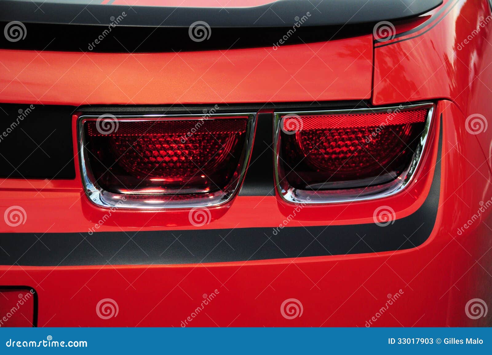 Rear Lights Of Red Sports Car Stock Image