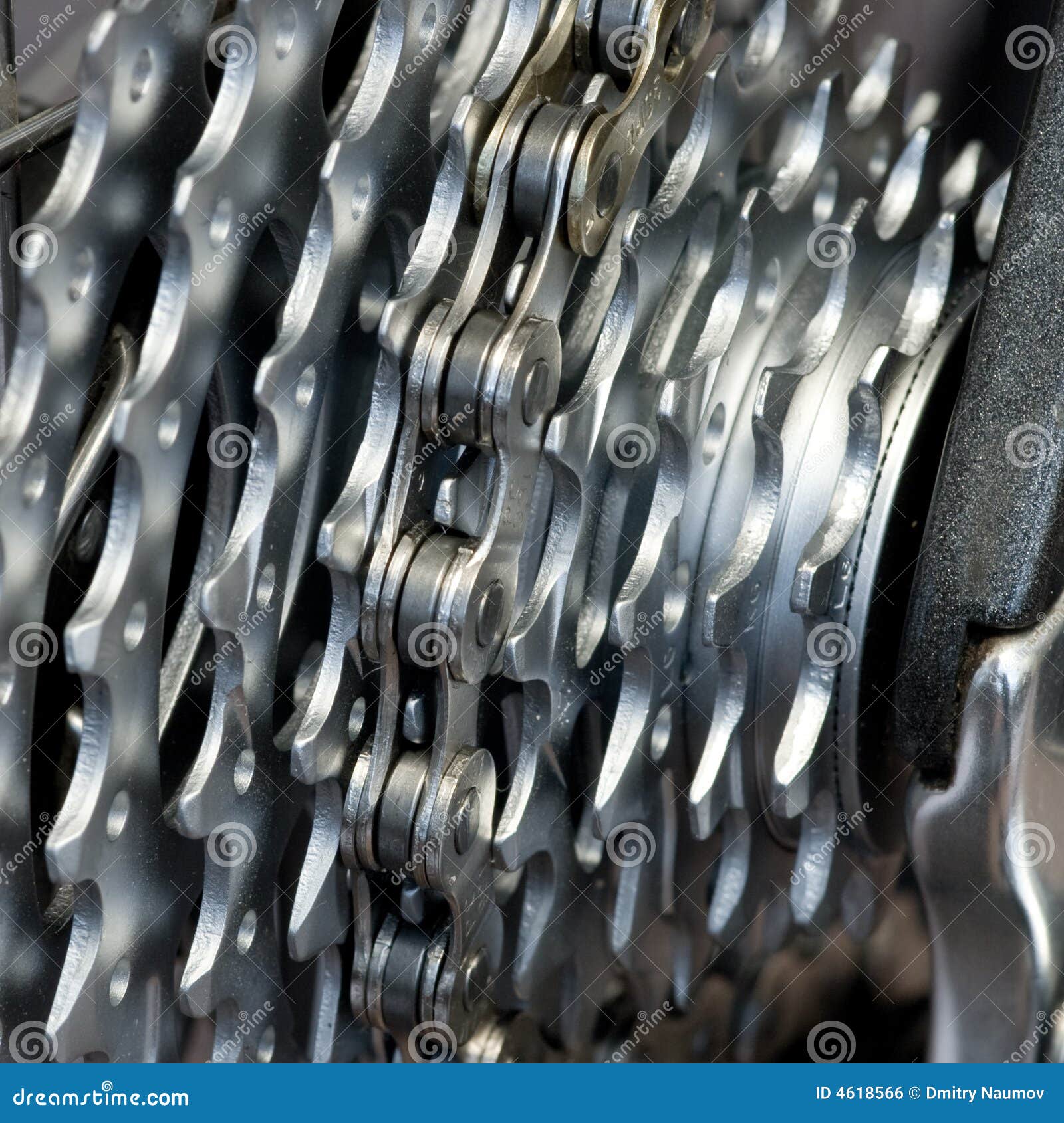 Rear MTB Cassette with Chain Stock Photo Image of cassette, close