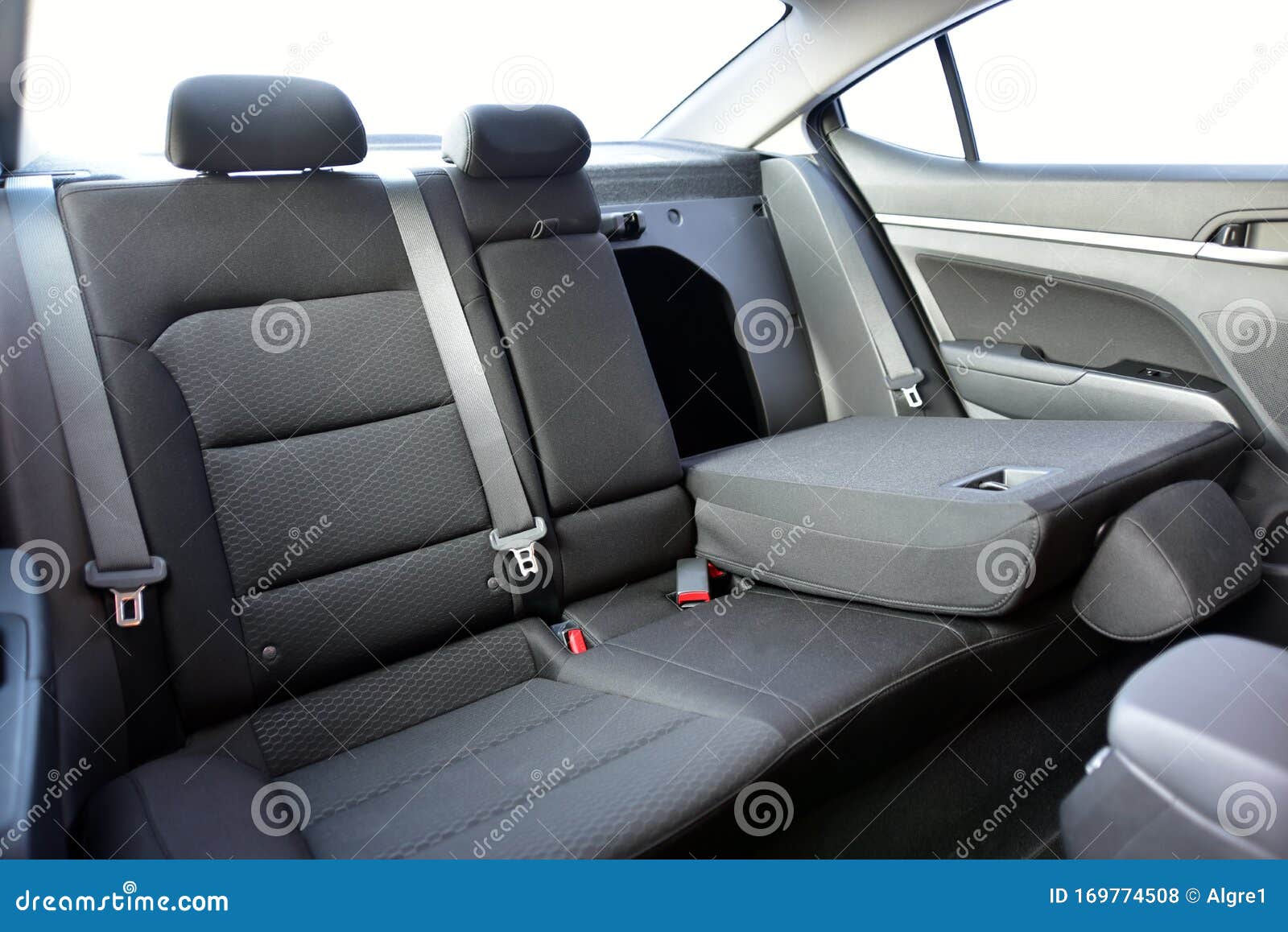 Rear Seatback Folded in Passenger Car Stock Photo Image of leather