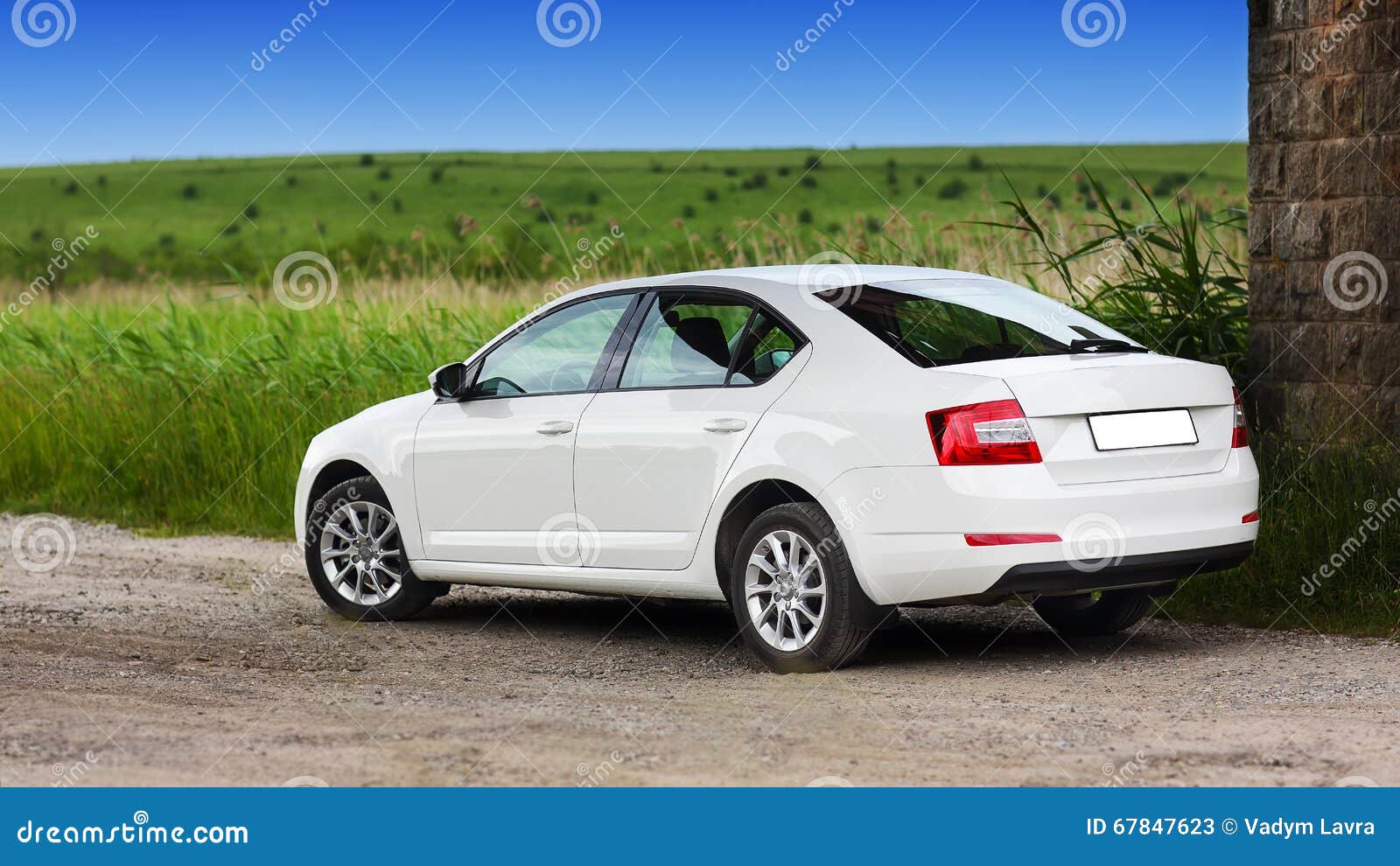 Rear-side View Of A Car On Nature Stock Image - Image of detail, motor