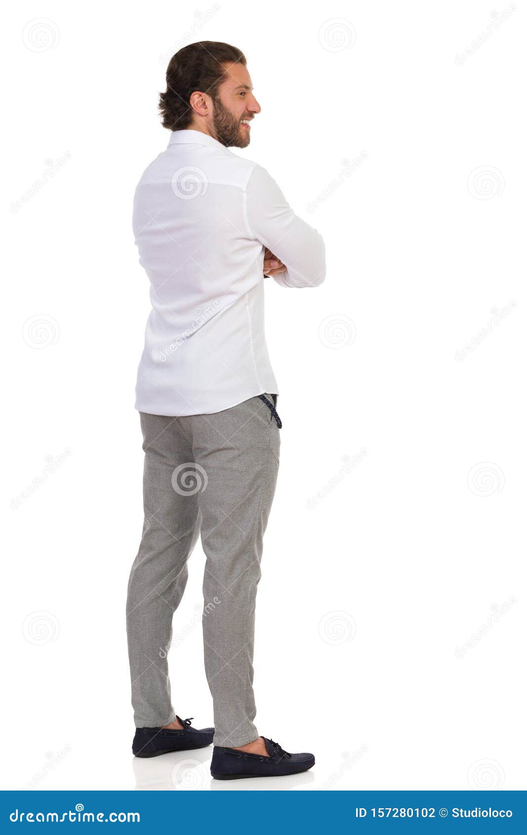 Side View Of Man Standing With Arms Crossed Stock Photo  Download Image  Now  2029 Years Adult Adults Only  iStock