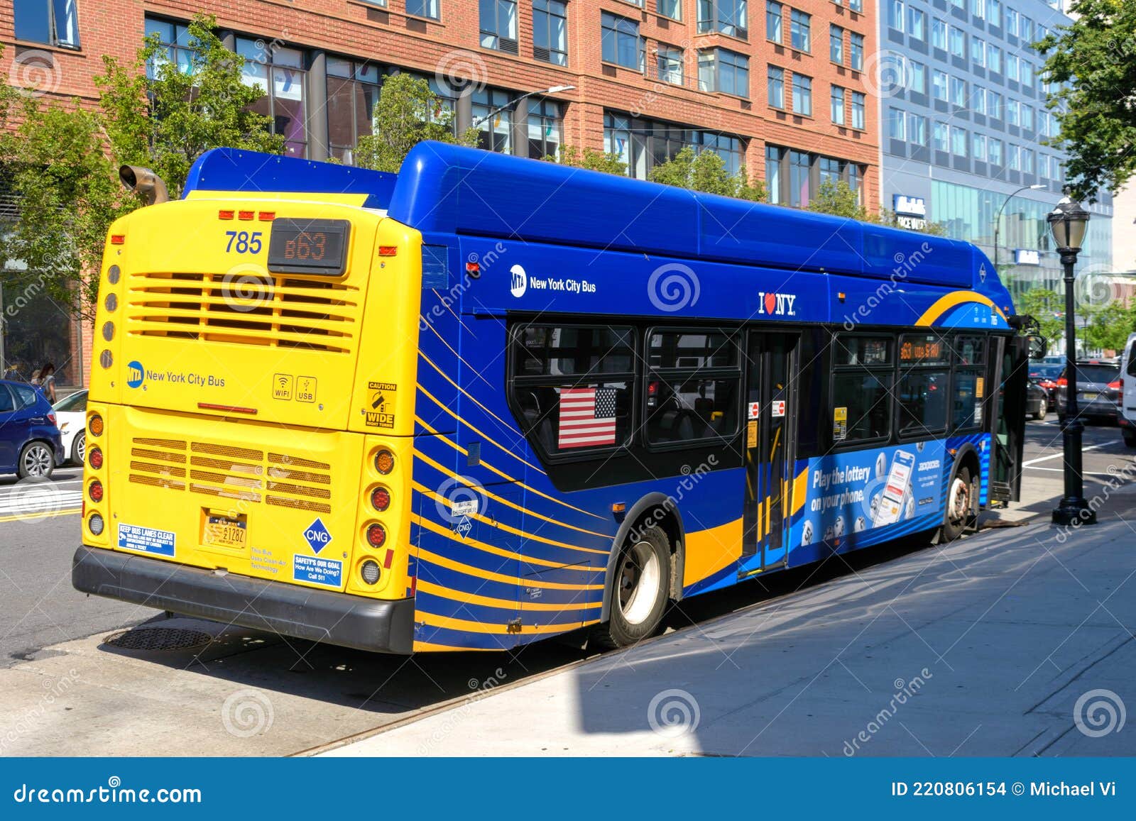 Rear Side View of New York City Bus of Metropolitan Transportation ...