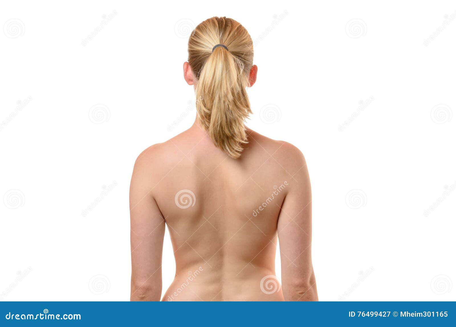 Rear View of the Back of a Shapely Young Woman Stock Image - Image