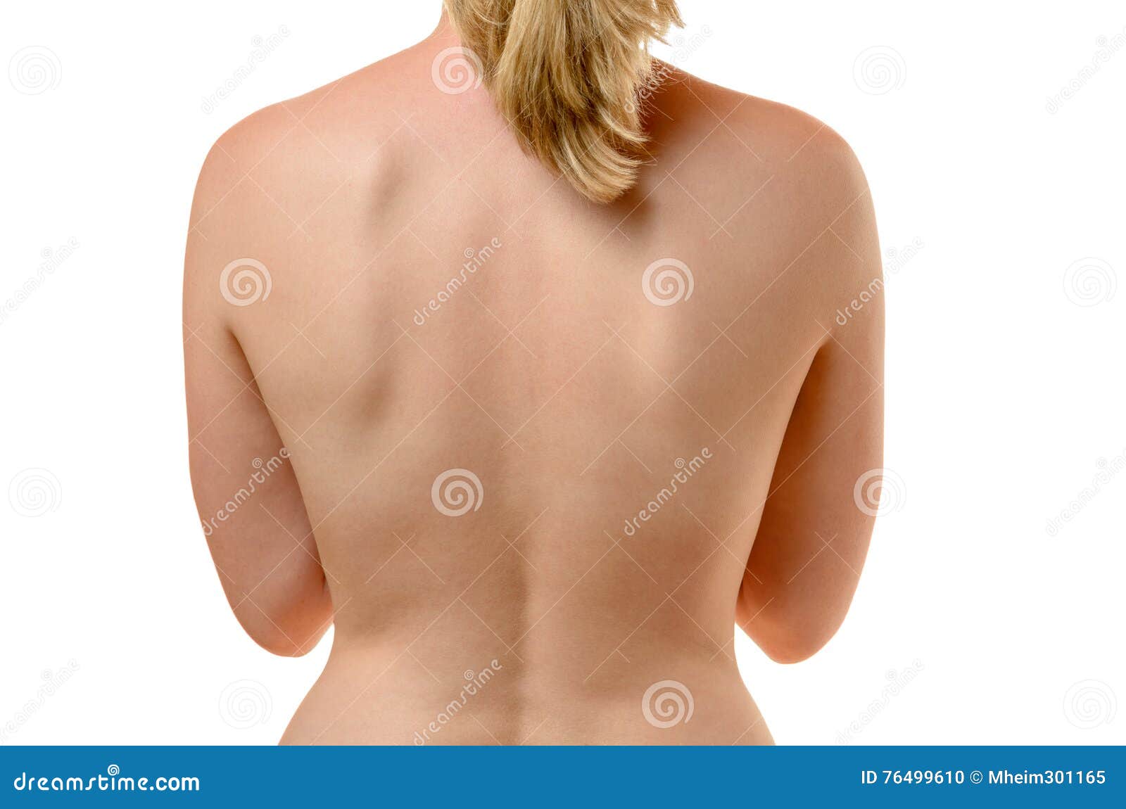 Rear View of the Back of a Shapely Young Woman Stock Photo - Image
