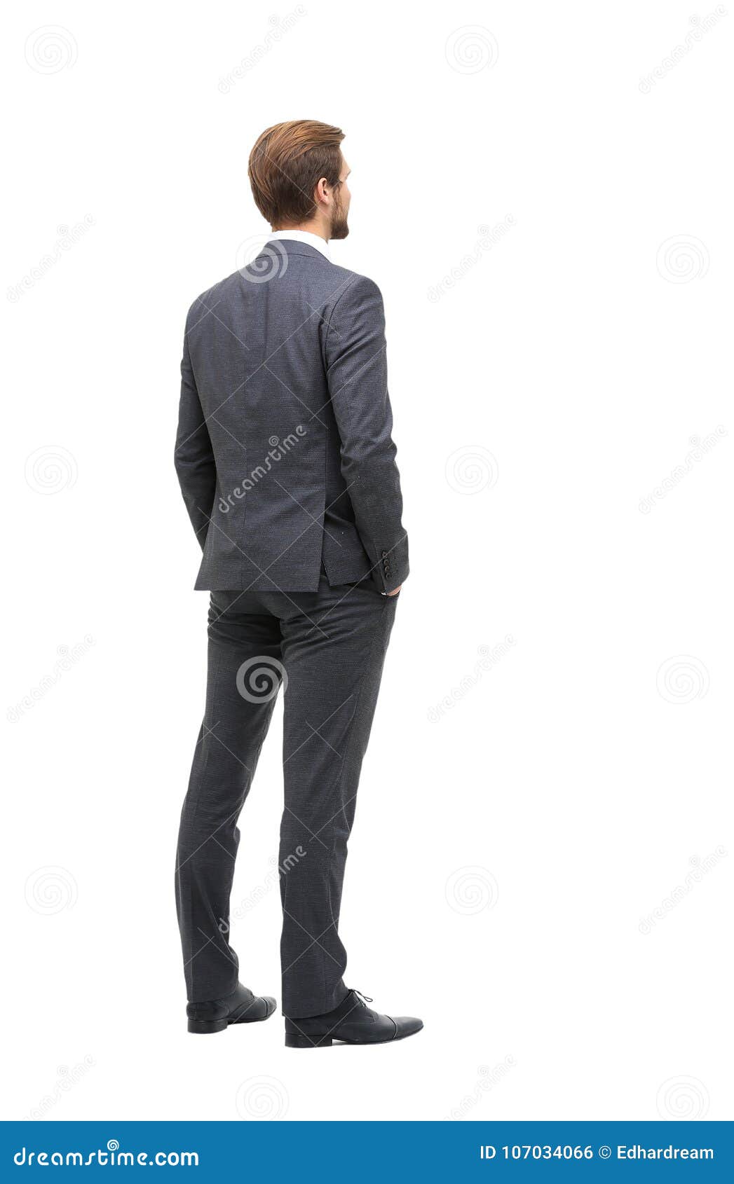 Rear View . Businessman Looking at Copy Space Stock Photo - Image of ...