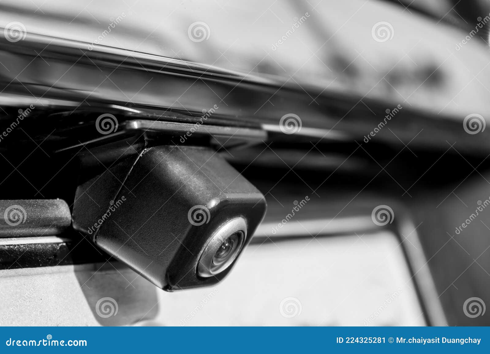 Rear View Camera on Trunk Car Modify for Safety Concept Stock Image
