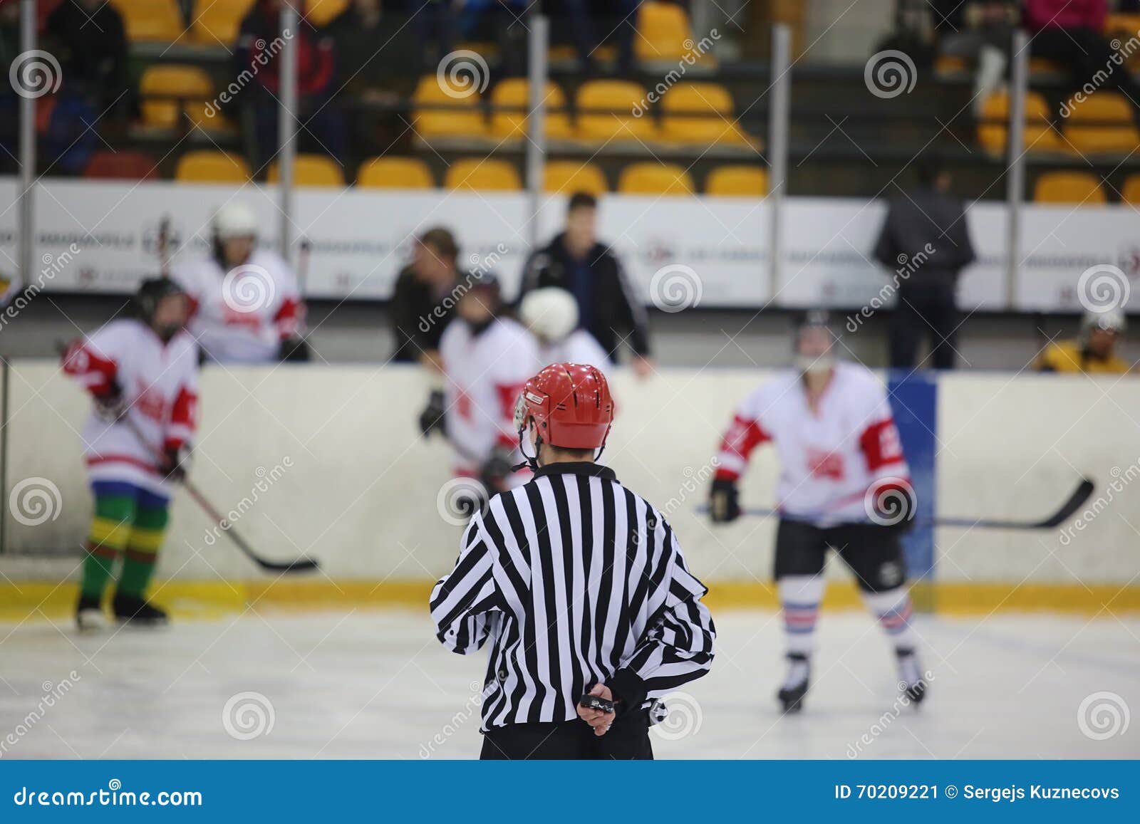 Rear View of Ice Hockey Referee Editorial Photo Image of players
