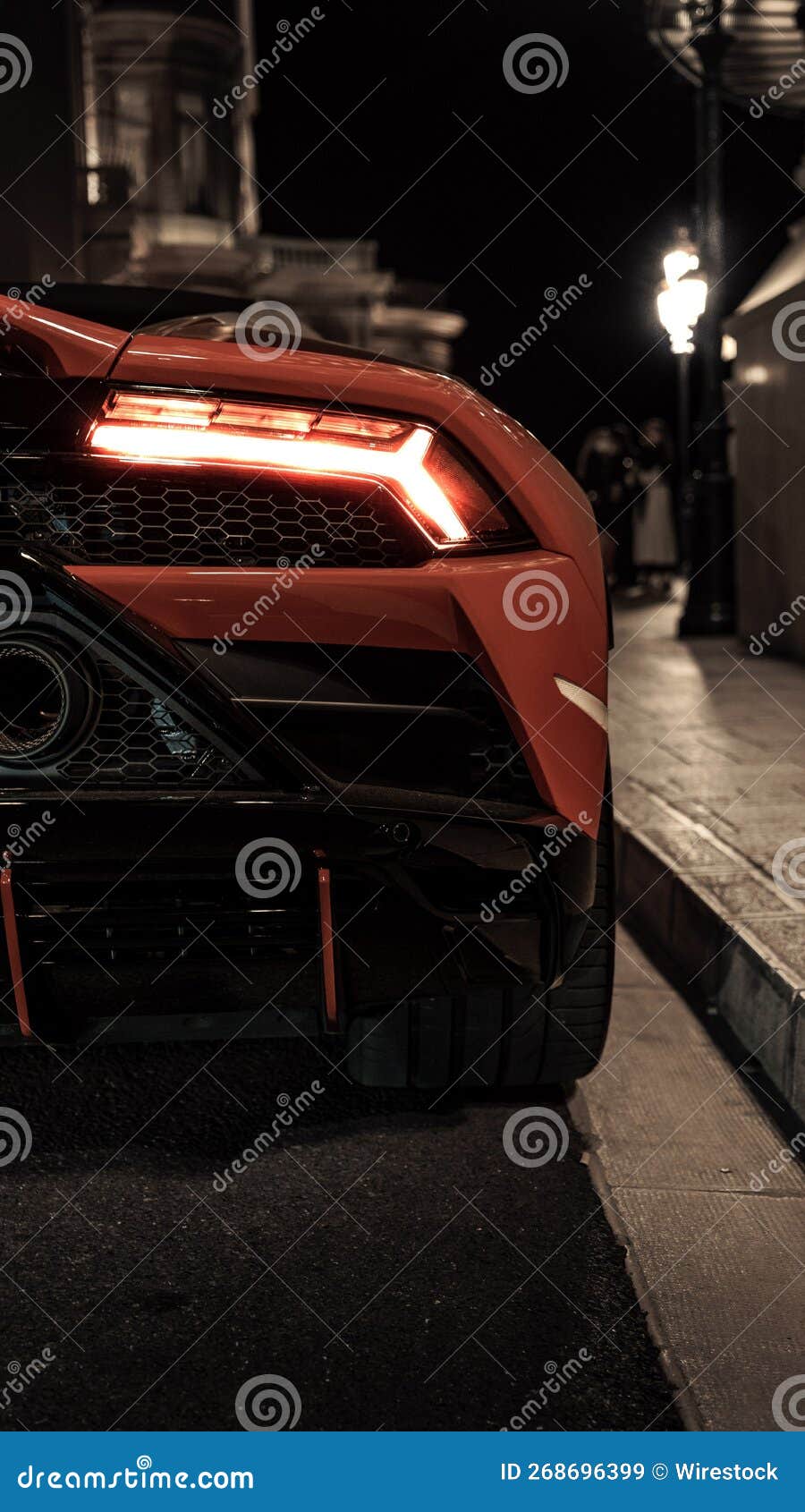 Rear View of a Luxury Car with Red Tail Lights Stock Image Image of